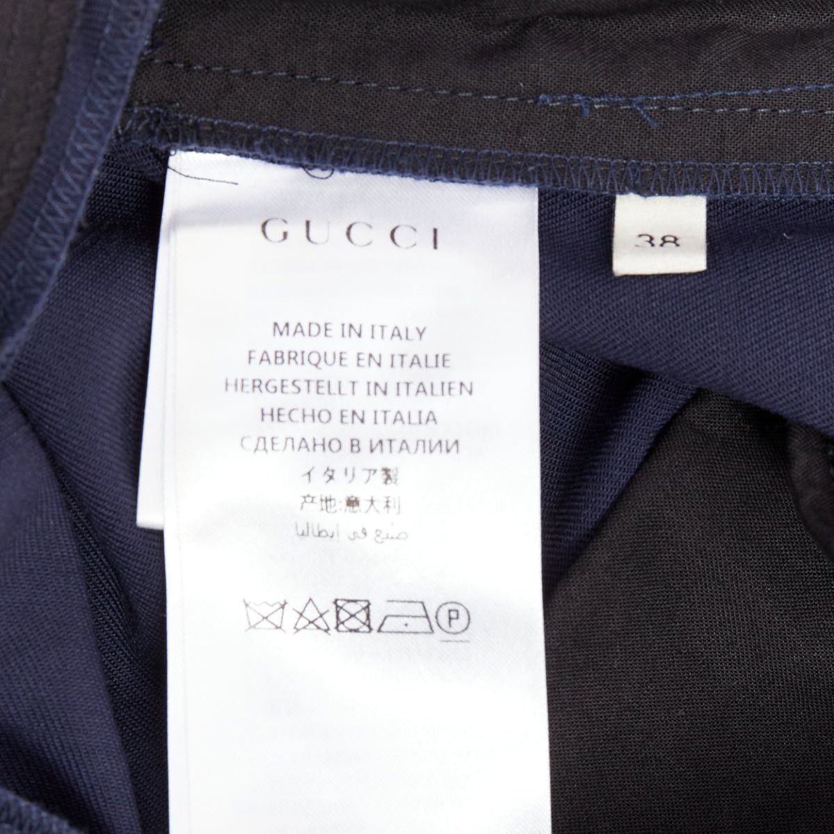 Gucci GUCCI Alessandro Michele 2017 navy bee embroidered flared pants IT38 XS Size 26" / US 2 / IT 38 - 9 Thumbnail
