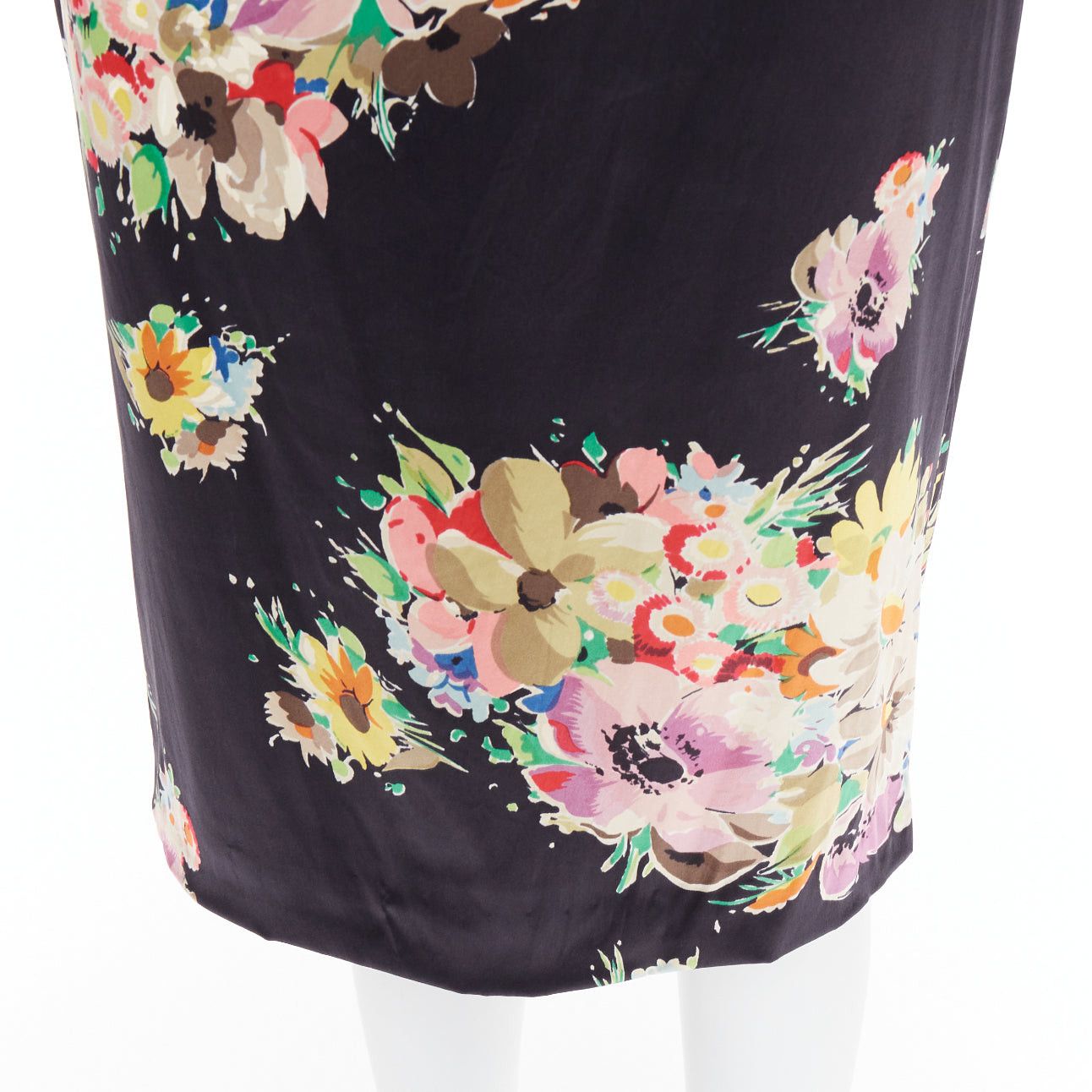 Dolce & Gabbana DOLCE GABBANA black silk blend multicolor floral print pencil skirt IT40 S Size 27" / US 4 / IT 40 - 7 Thumbnail