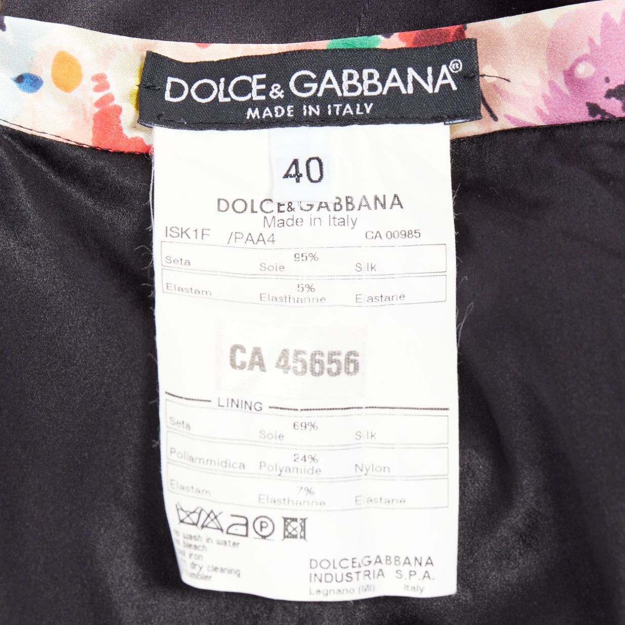 Dolce & Gabbana DOLCE GABBANA black silk blend multicolor floral print pencil skirt IT40 S Size 27" / US 4 / IT 40 - 8 Thumbnail