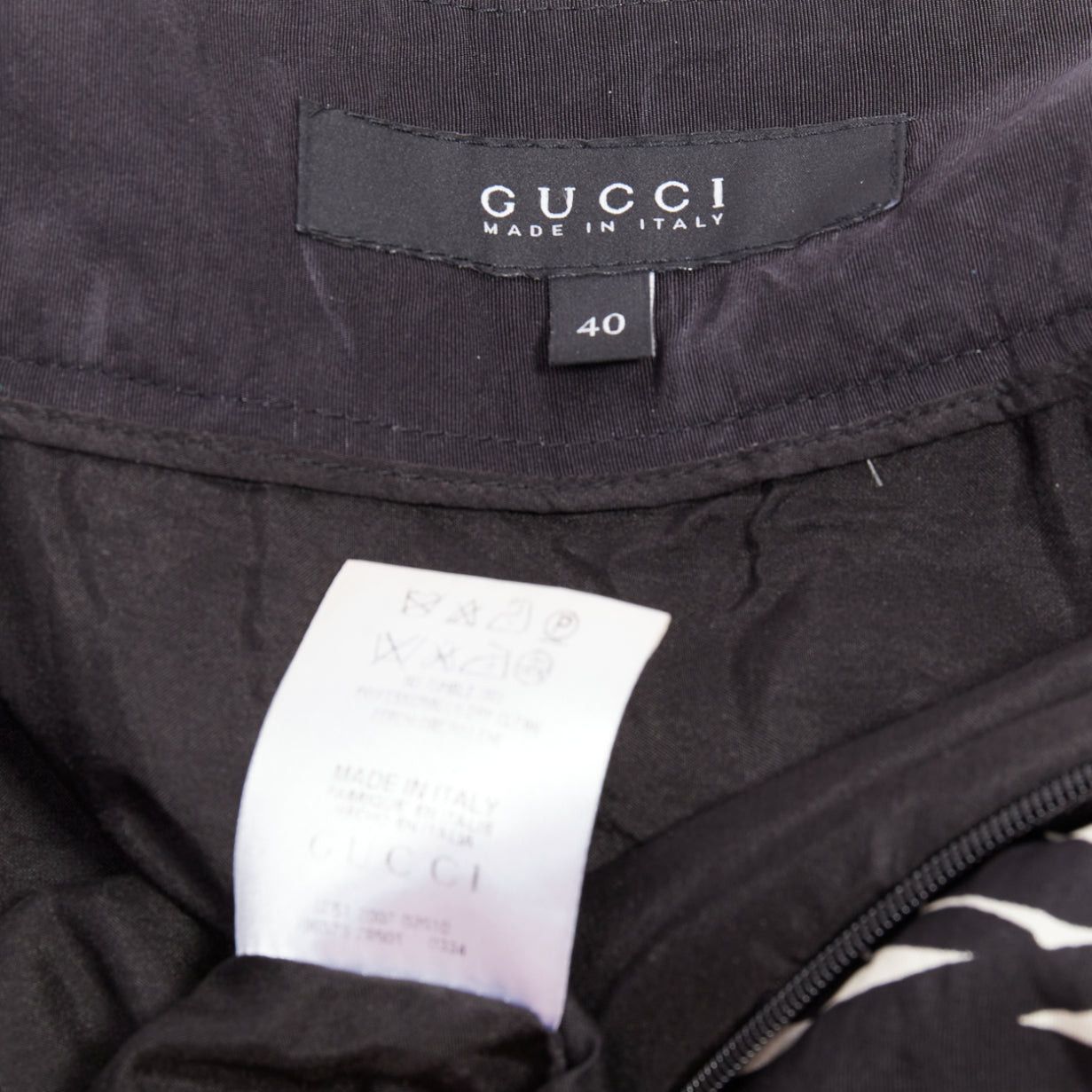 Gucci GUCCI 2007 100% silk black cream abstract floral flared bubble skirt IT40 M Size 27" / US 4 / IT 40 - 8 Thumbnail