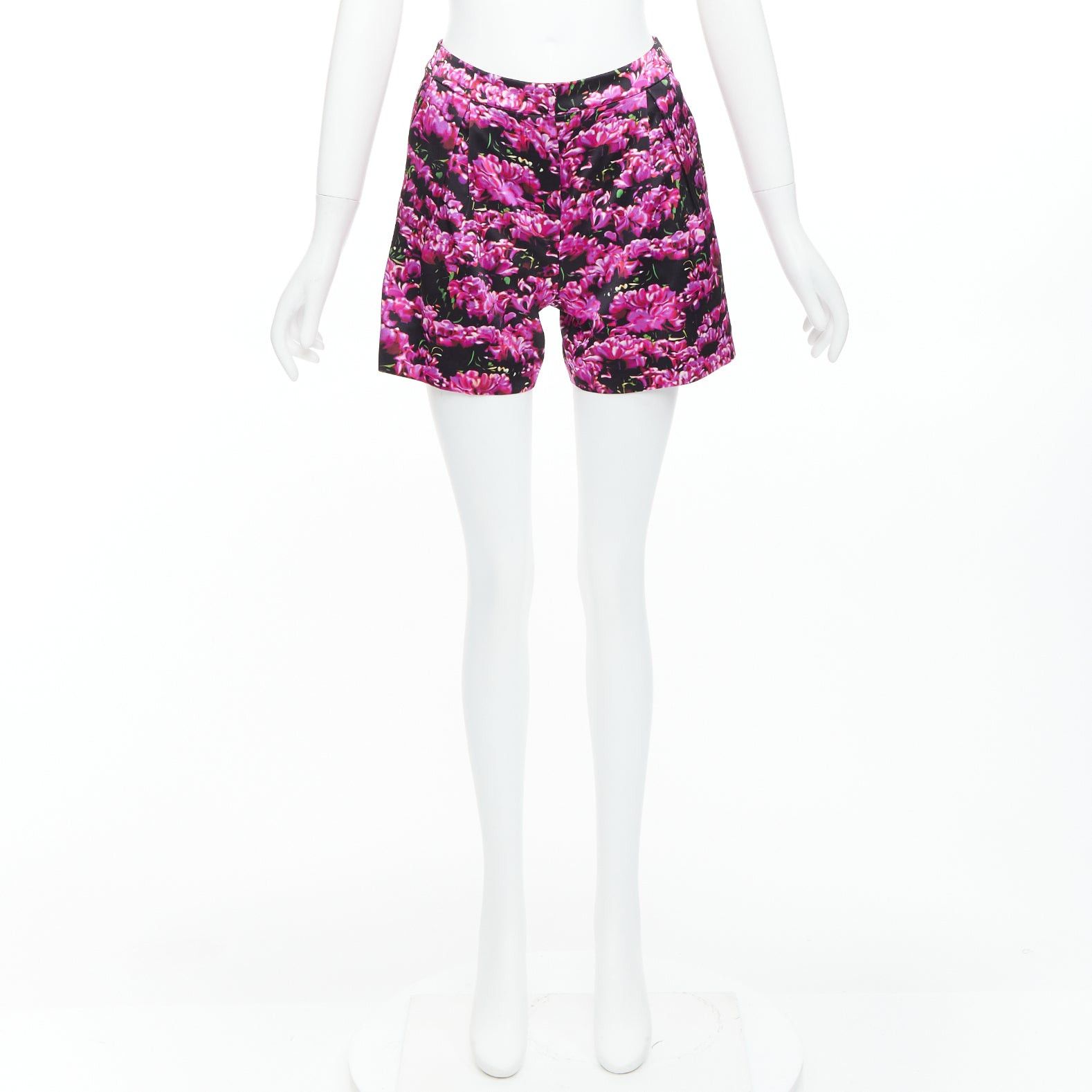 Mary Katrantzou MARY KATRANTZOU 100% silk photographic floral print high waisted shorts UK6 XS Size 26" / US 2 / IT 38 - 9 Thumbnail