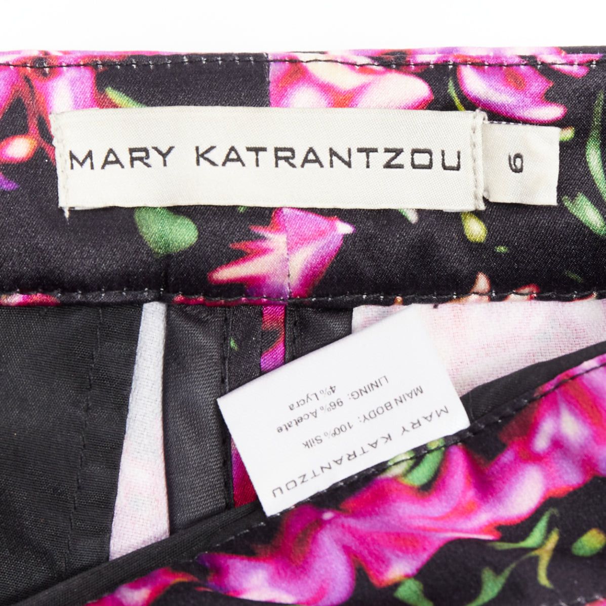 Mary Katrantzou MARY KATRANTZOU 100% silk photographic floral print high waisted shorts UK6 XS Size 26" / US 2 / IT 38 - 8 Thumbnail