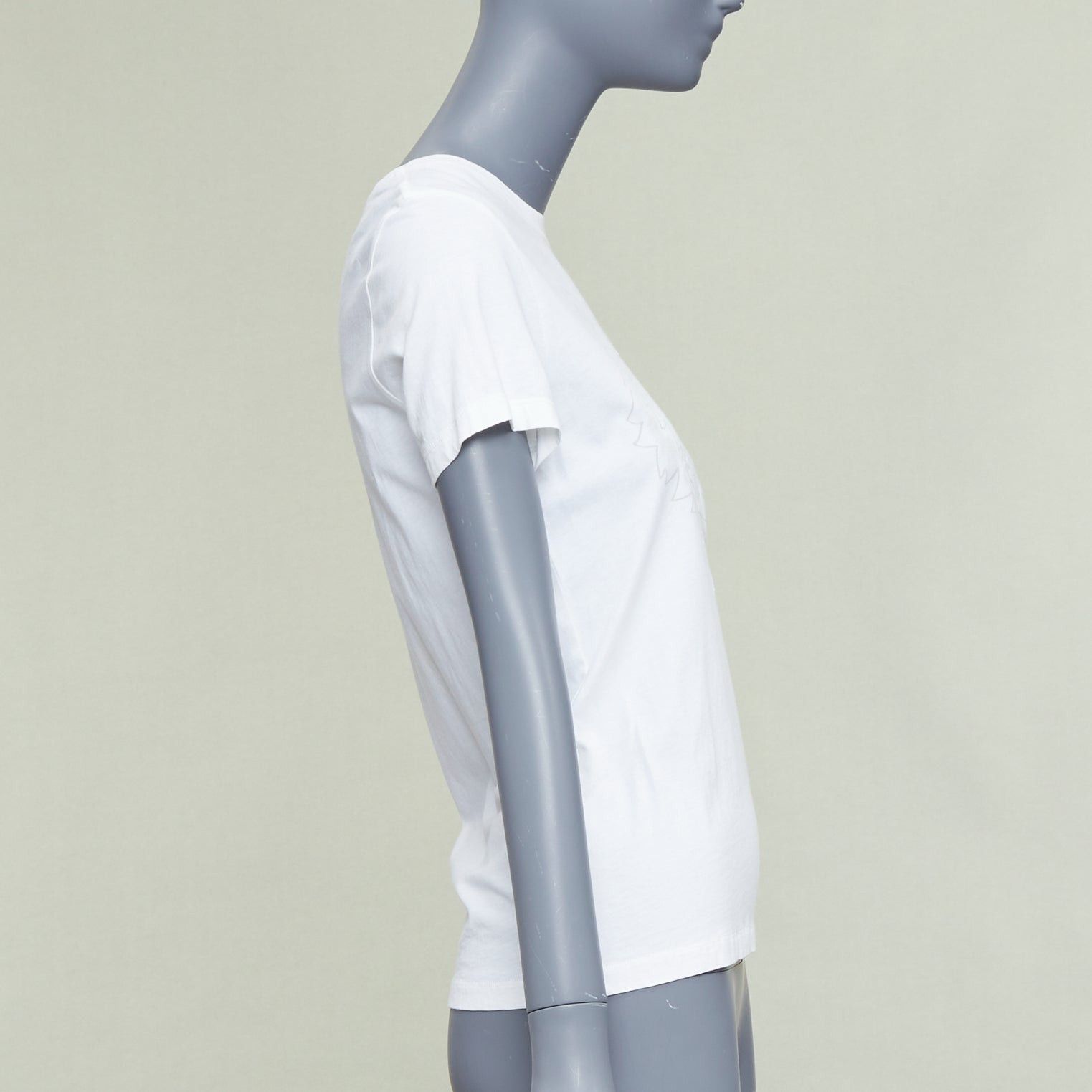 Kenzo KENZO Jungle white cotton grey tiger felt print fitted crew tshirt S Size S / US 4 / IT 40 - 4 Thumbnail