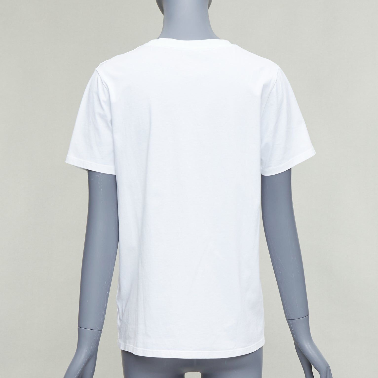 Balmain BALMAIN white metallic gold foil logo print button shoulder tshirt FR38 M Size M / US 6-8 / IT 42-44 - 5 Thumbnail