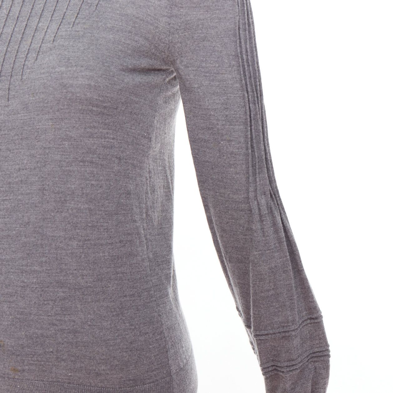 Fendi FENDI Vintage grey extrafine wool ruffle collar pleated sweater IT40 S Size S / US 4 / IT 40 - 7 Thumbnail