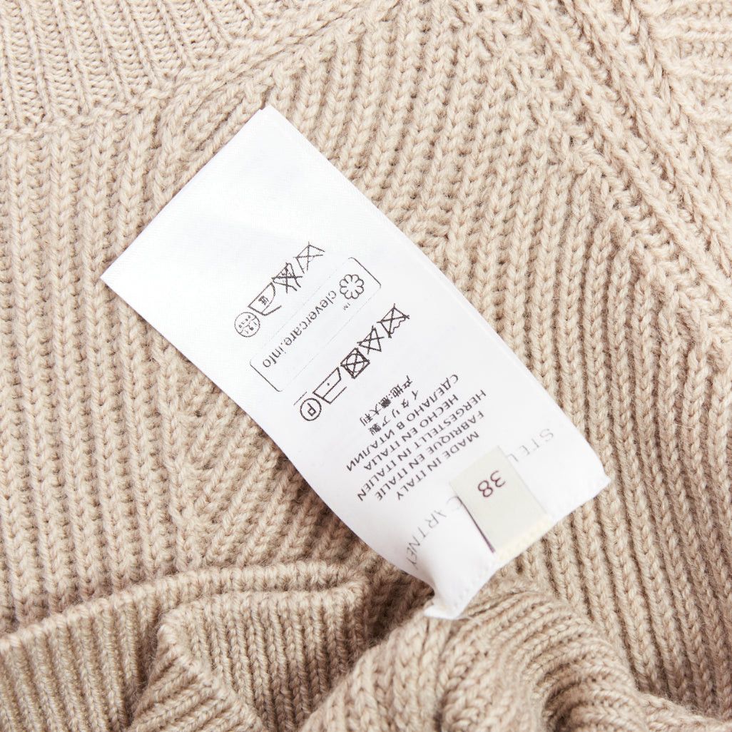 Stella McCartney STELLA MCCARTNEY 2015 taupe virgin wool contour ribbed knit sweater IT38 XS Size XS / US 0-2 / IT 36-38 - 8 Thumbnail
