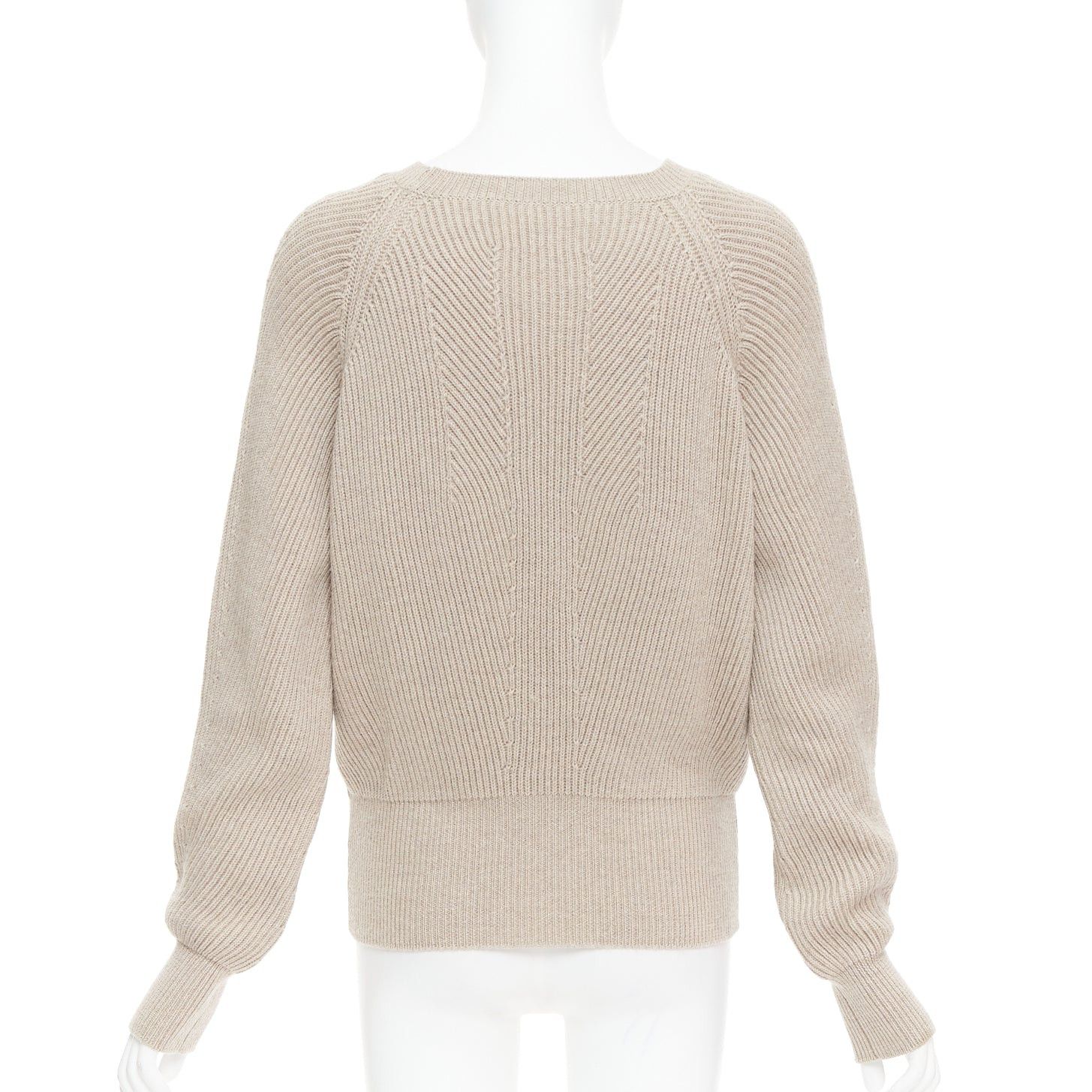 Stella McCartney STELLA MCCARTNEY 2015 taupe virgin wool contour ribbed knit sweater IT38 XS Size XS / US 0-2 / IT 36-38 - 5 Thumbnail