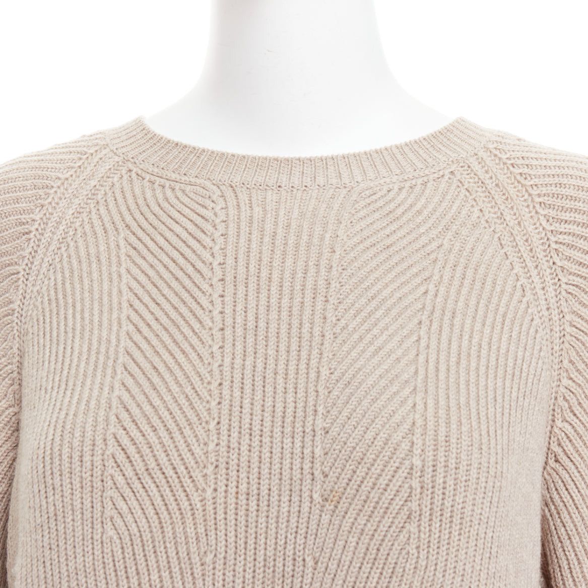 Stella McCartney STELLA MCCARTNEY 2015 taupe virgin wool contour ribbed knit sweater IT38 XS Size XS / US 0-2 / IT 36-38 - 7 Thumbnail
