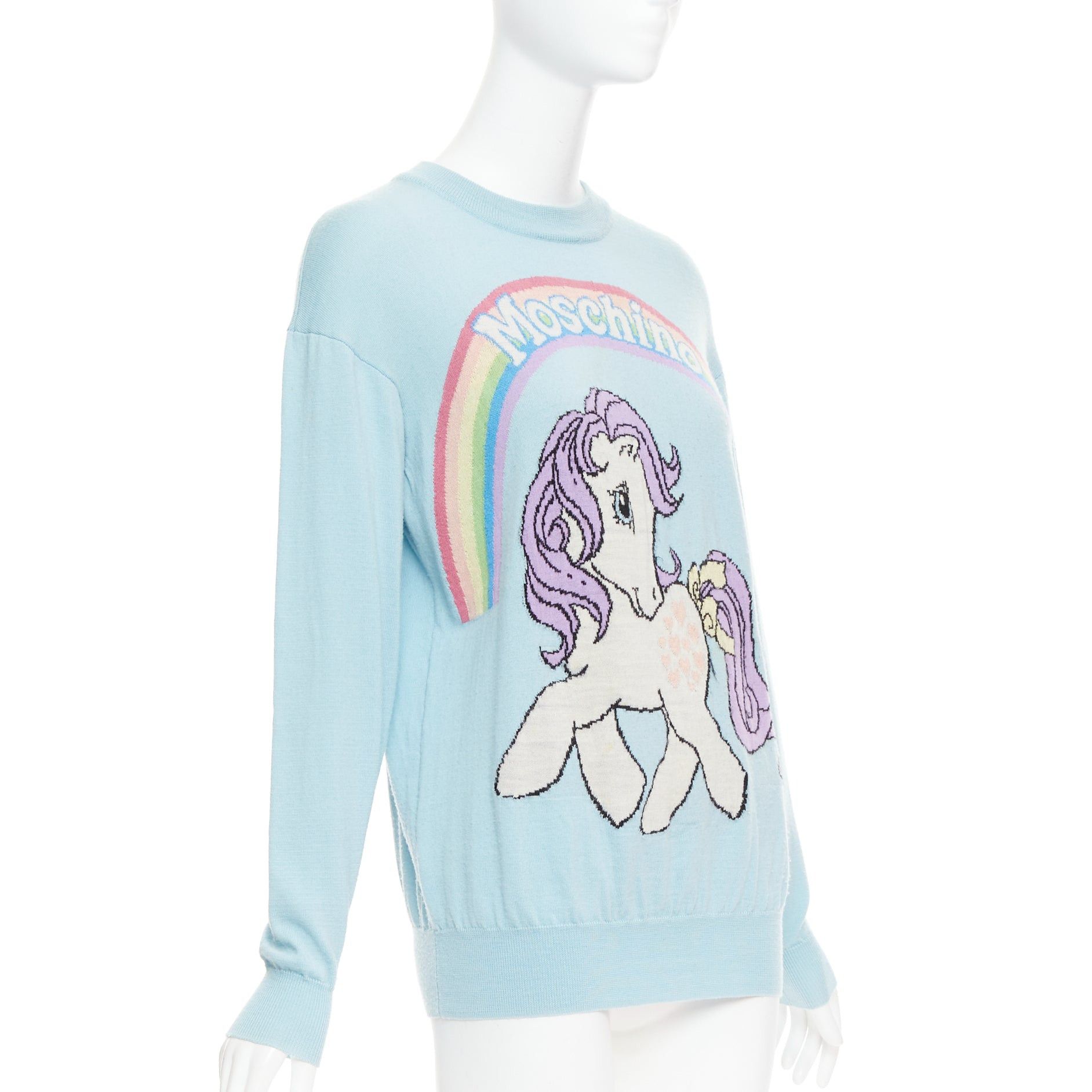 Moschino MOSCHINO Jeremy Scott My Little Pony blue logo rainbow sweater S Size S / US 4 / IT 40 - 3 Thumbnail
