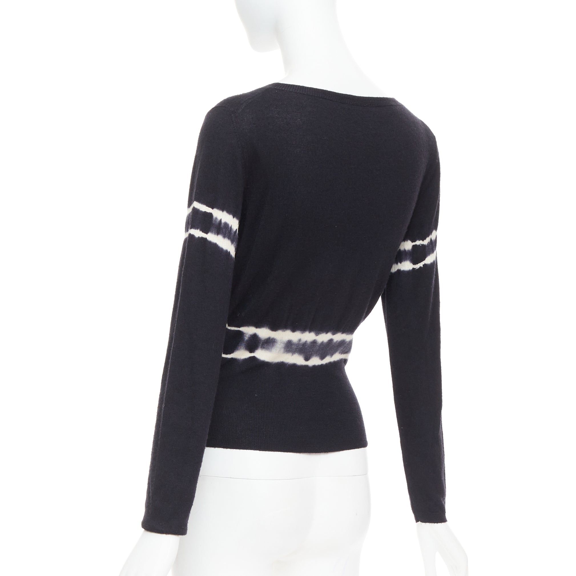 Miu Miu MIU MIU 2013 black cashmere silk tie dye cinched waist pullover sweater IT40 S Size S / US 4 / IT 40 - 6 Thumbnail