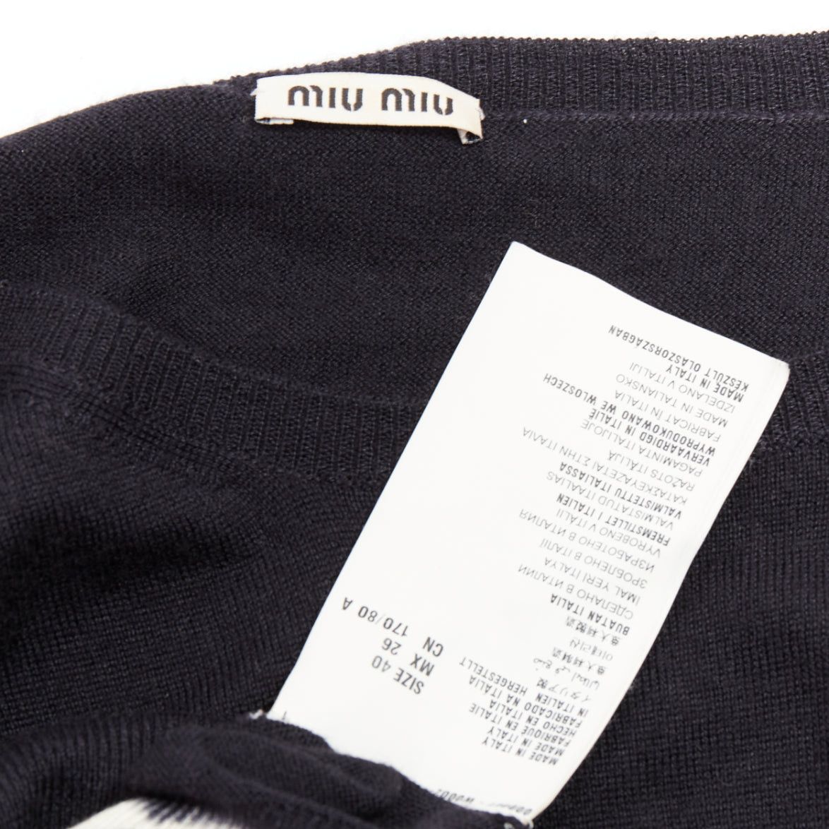 Miu Miu MIU MIU 2013 black cashmere silk tie dye cinched waist pullover sweater IT40 S Size S / US 4 / IT 40 - 8 Thumbnail