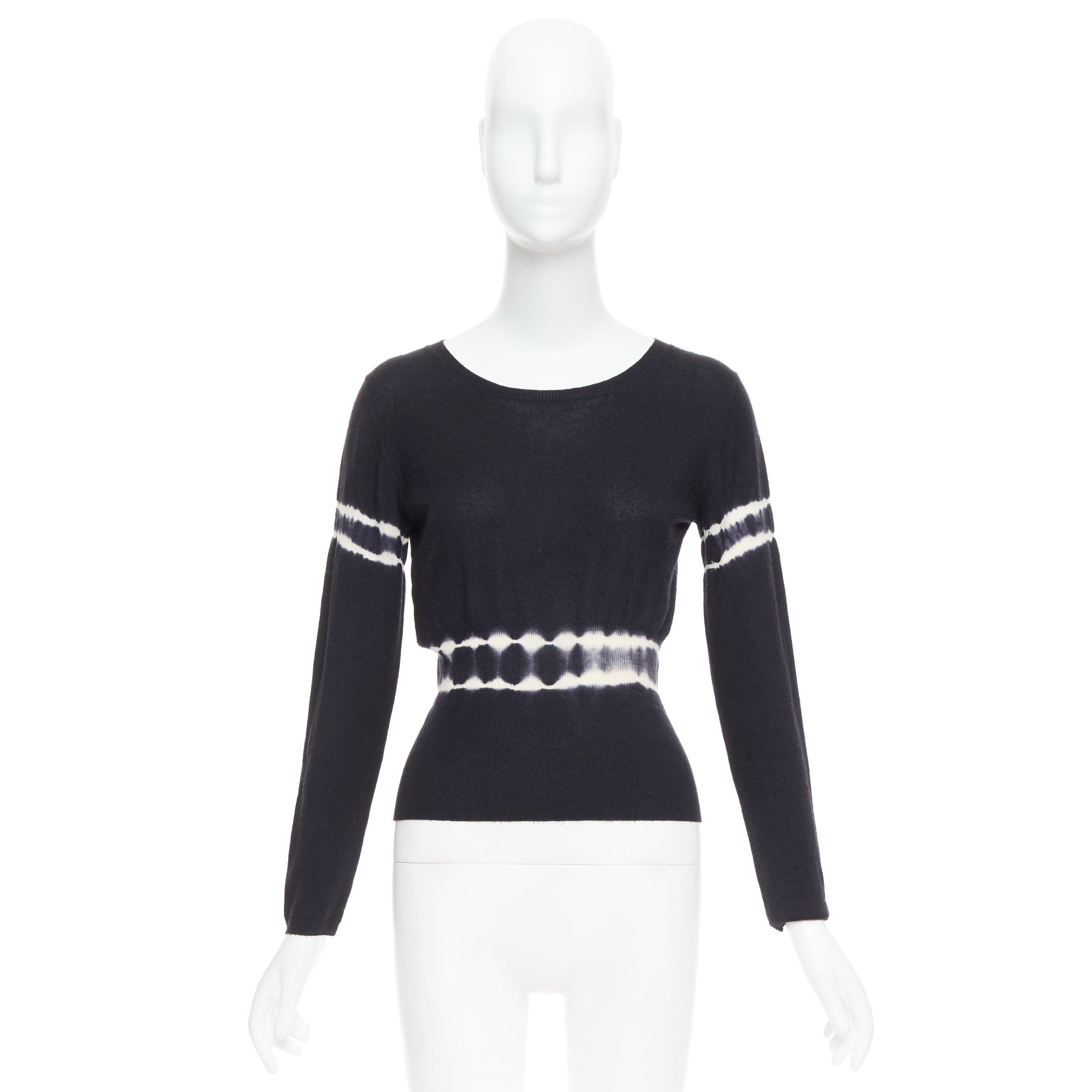 Miu Miu MIU MIU 2013 black cashmere silk tie dye cinched waist pullover sweater IT40 S Size S / US 4 / IT 40 - 9 Thumbnail