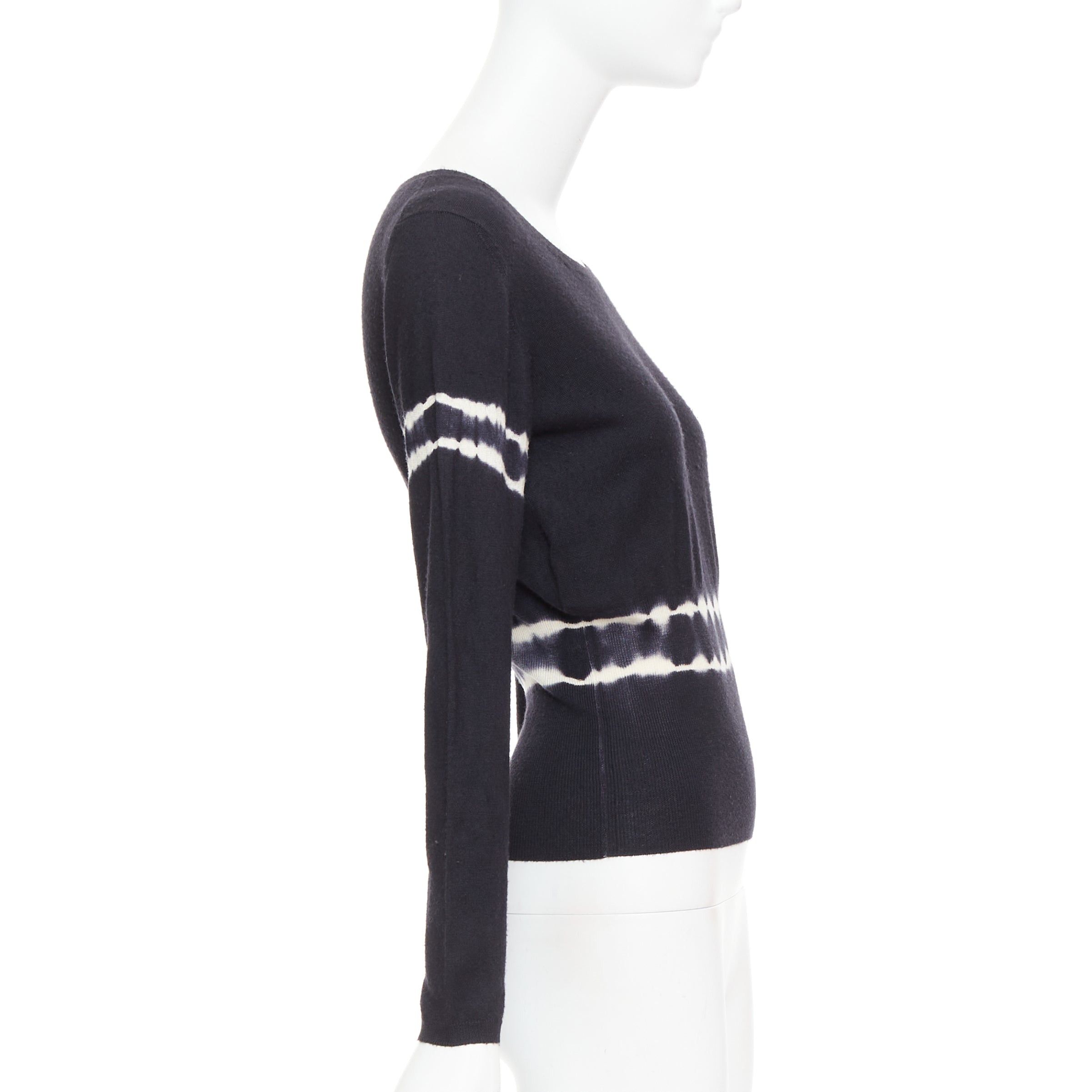 Miu Miu MIU MIU 2013 black cashmere silk tie dye cinched waist pullover sweater IT40 S Size S / US 4 / IT 40 - 4 Thumbnail