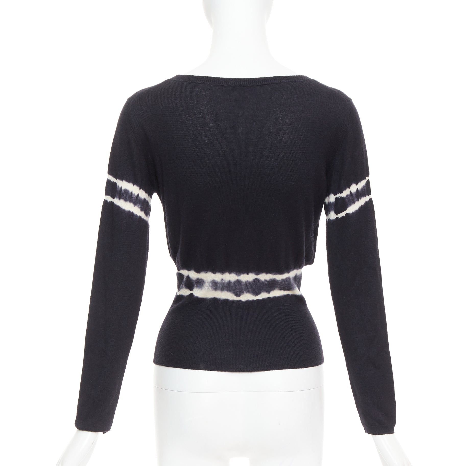 Miu Miu MIU MIU 2013 black cashmere silk tie dye cinched waist pullover sweater IT40 S Size S / US 4 / IT 40 - 5 Thumbnail