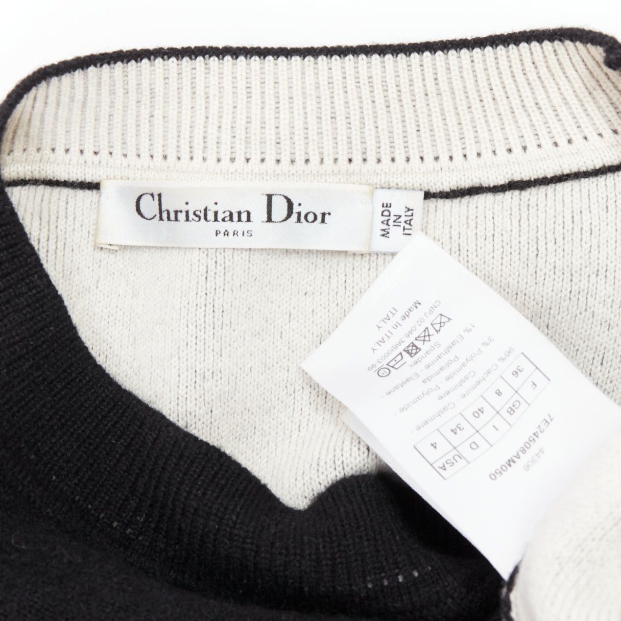 Dior CHRISTIAN DIOR JADIOR 8 black cashmere blend pullover sweater FR36 S Size S / US 4 / IT 40 - 8 Thumbnail