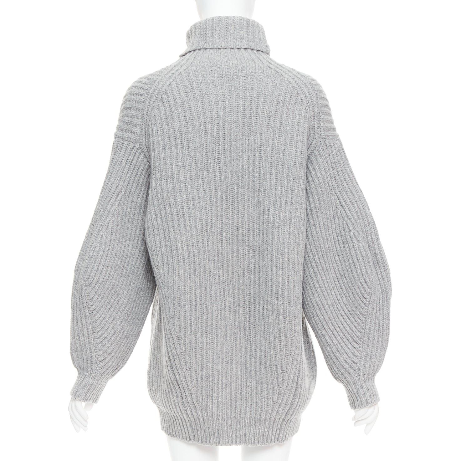 Acne Studios ACNE STUDIOS 2016 Isa grey wool chunky turtleneck ribbed sweater XS Size S / US 4 / IT 40 - 5 Thumbnail