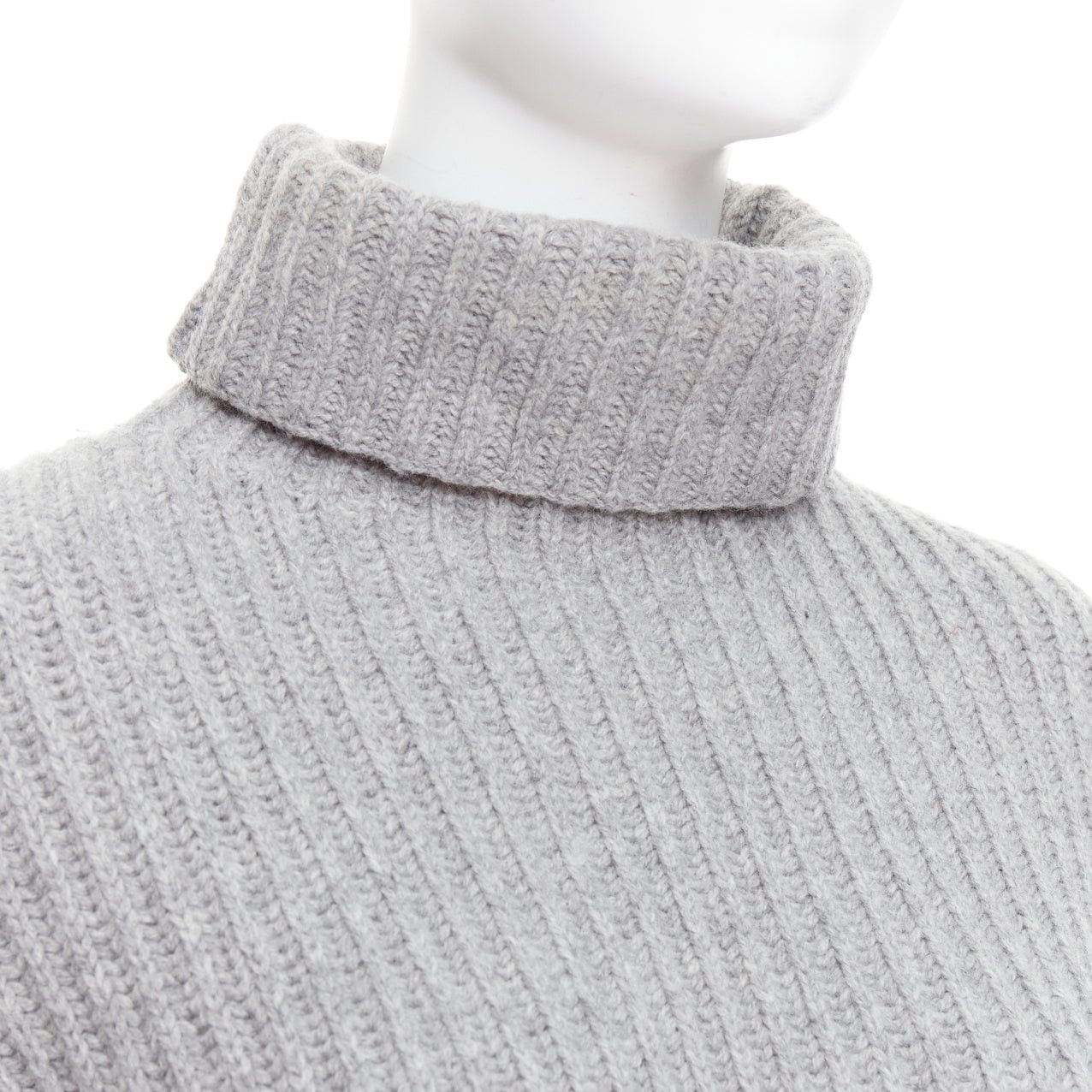Acne Studios ACNE STUDIOS 2016 Isa grey wool chunky turtleneck ribbed sweater XS Size S / US 4 / IT 40 - 7 Thumbnail