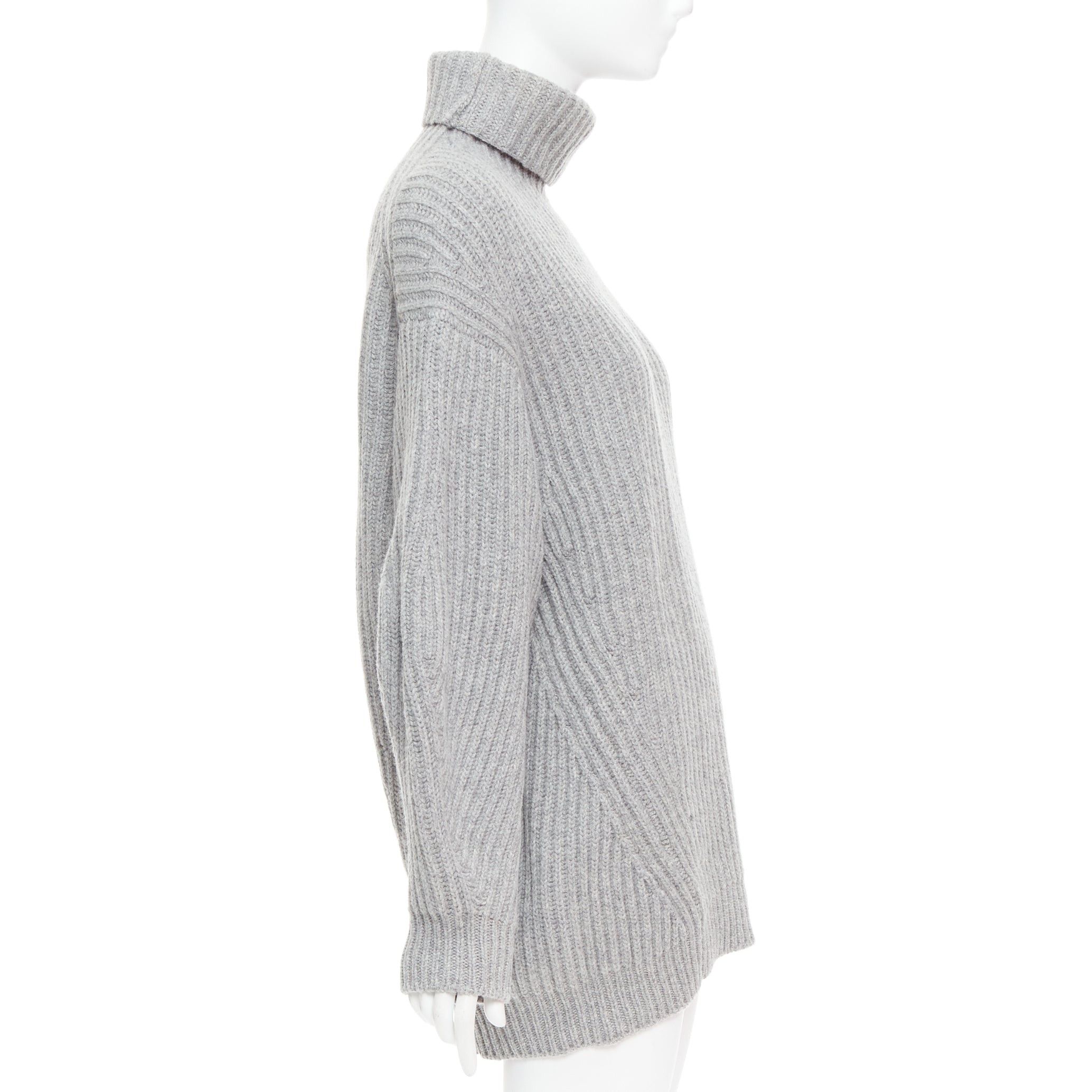 Acne Studios ACNE STUDIOS 2016 Isa grey wool chunky turtleneck ribbed sweater XS Size S / US 4 / IT 40 - 4 Thumbnail