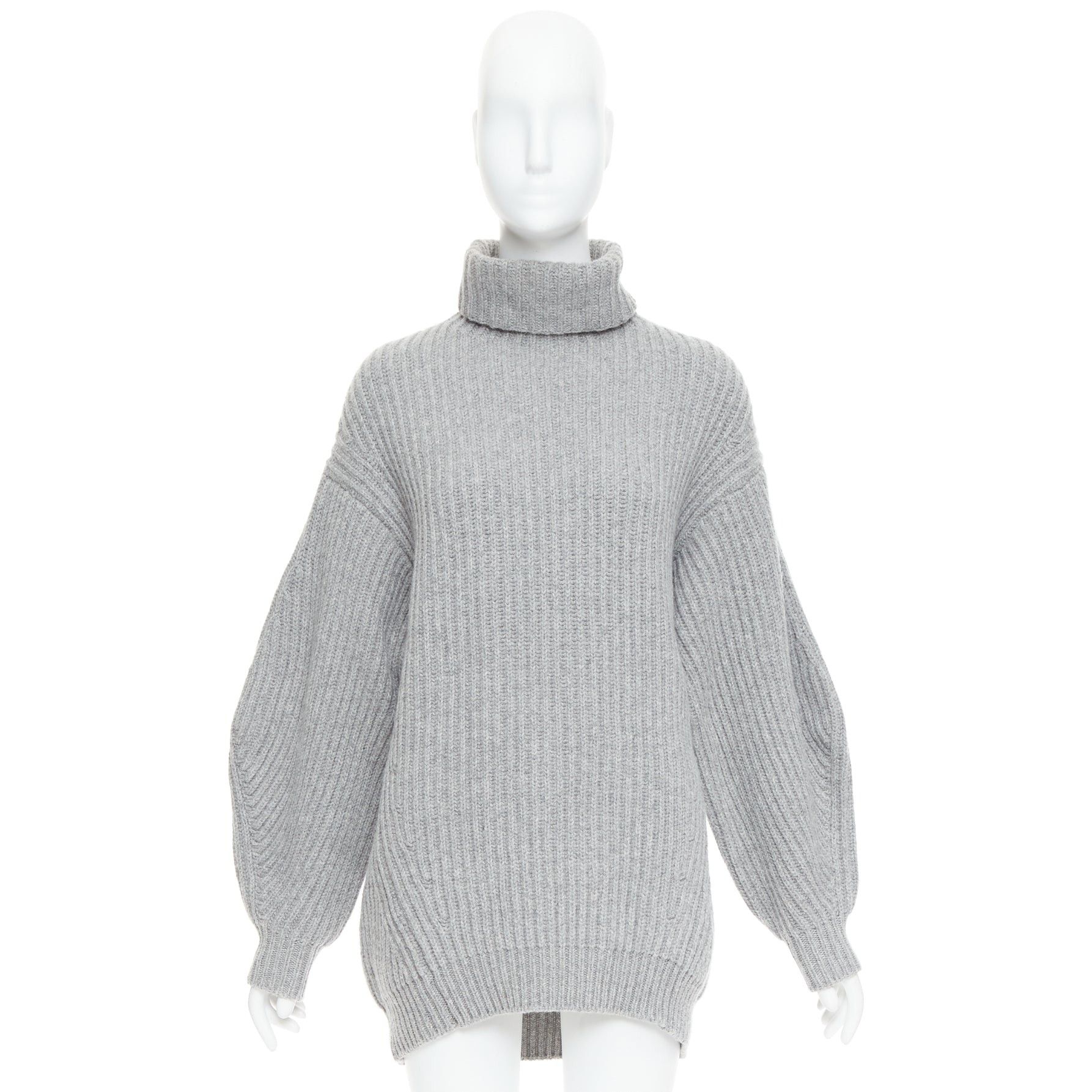 Acne Studios ACNE STUDIOS 2016 Isa grey wool chunky turtleneck ribbed sweater XS Size S / US 4 / IT 40 - 9 Thumbnail