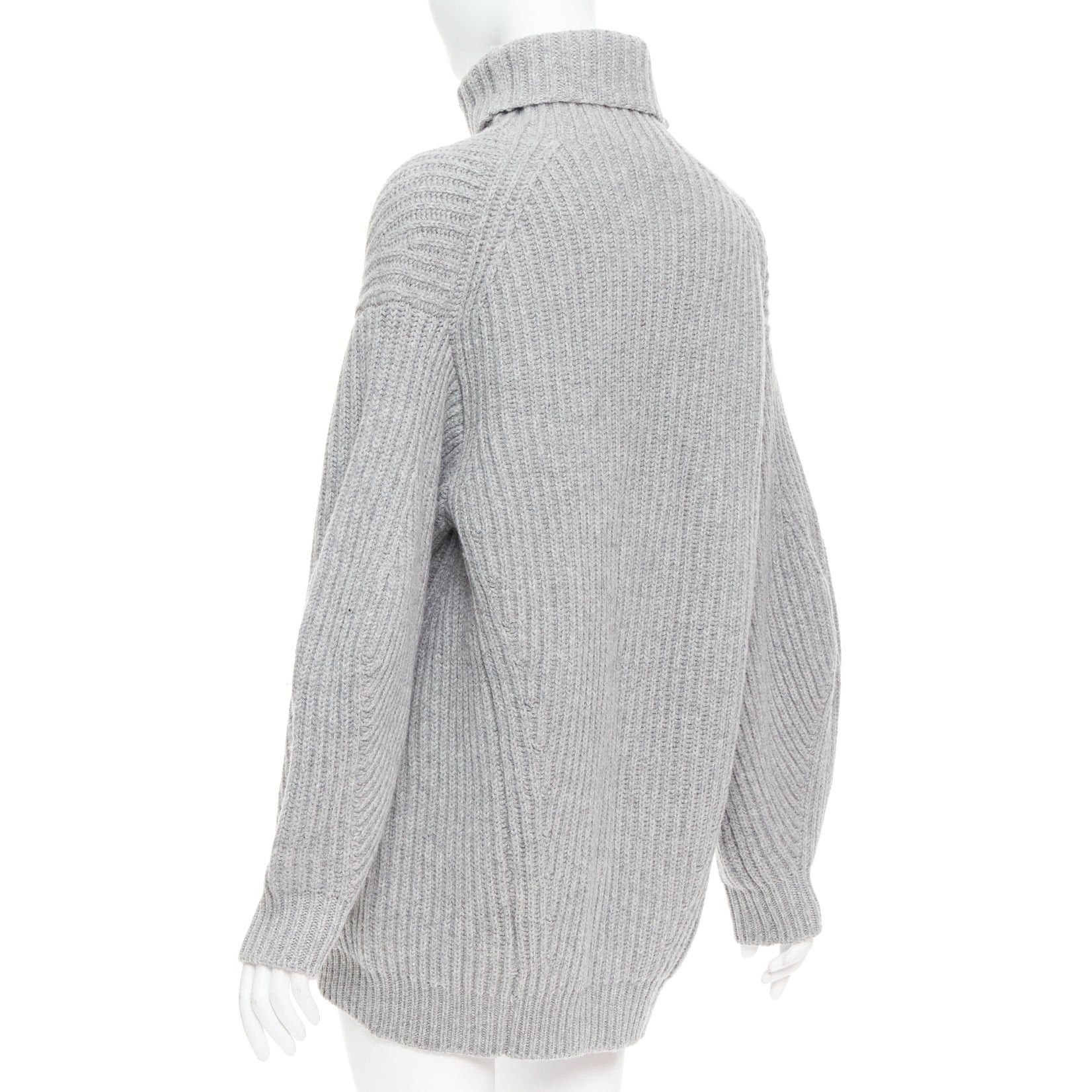 Acne Studios ACNE STUDIOS 2016 Isa grey wool chunky turtleneck ribbed sweater XS Size S / US 4 / IT 40 - 6 Thumbnail