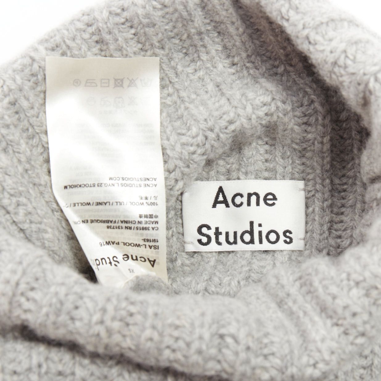Acne Studios ACNE STUDIOS 2016 Isa grey wool chunky turtleneck ribbed sweater XS Size S / US 4 / IT 40 - 8 Thumbnail