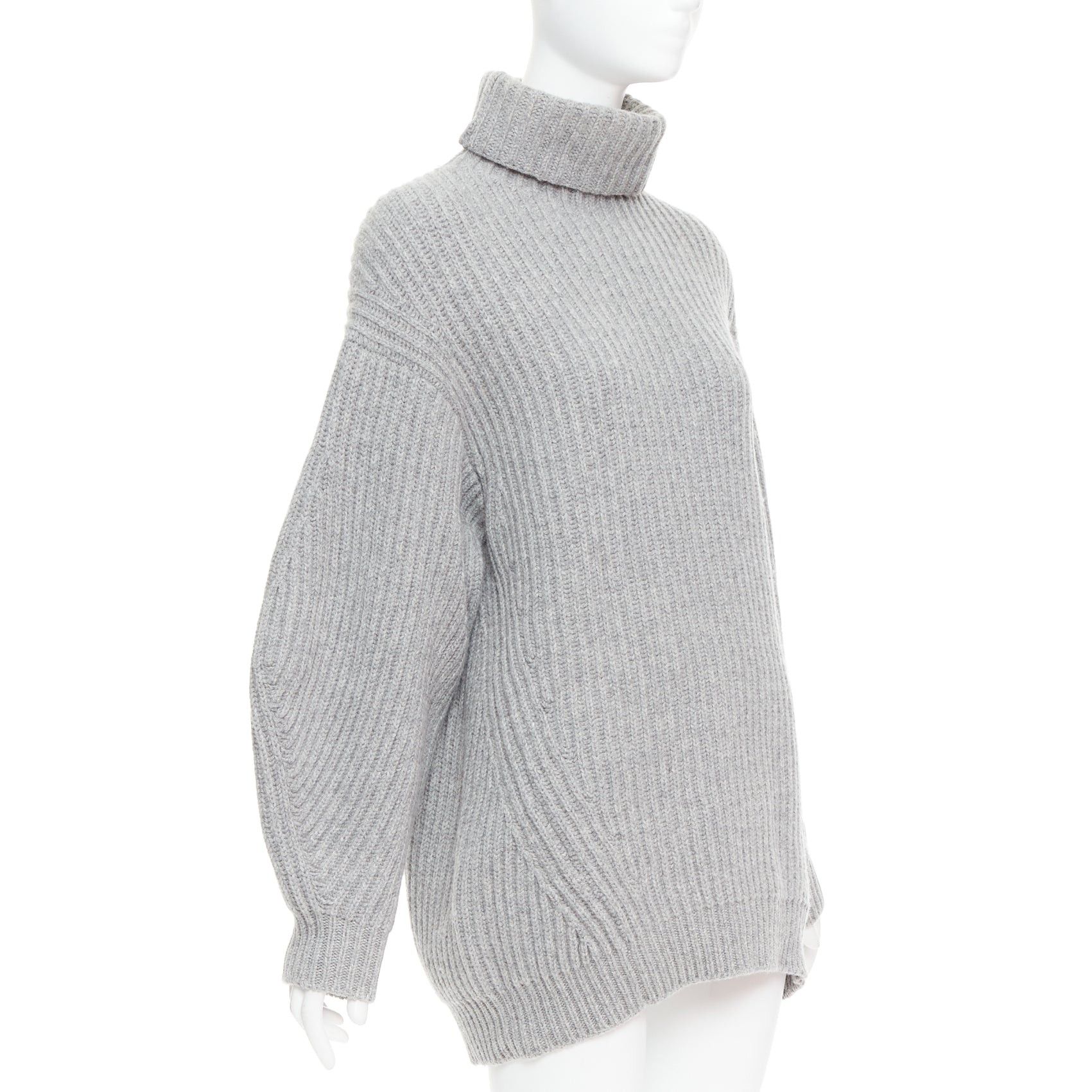 Acne Studios ACNE STUDIOS 2016 Isa grey wool chunky turtleneck ribbed sweater XS Size S / US 4 / IT 40 - 3 Thumbnail