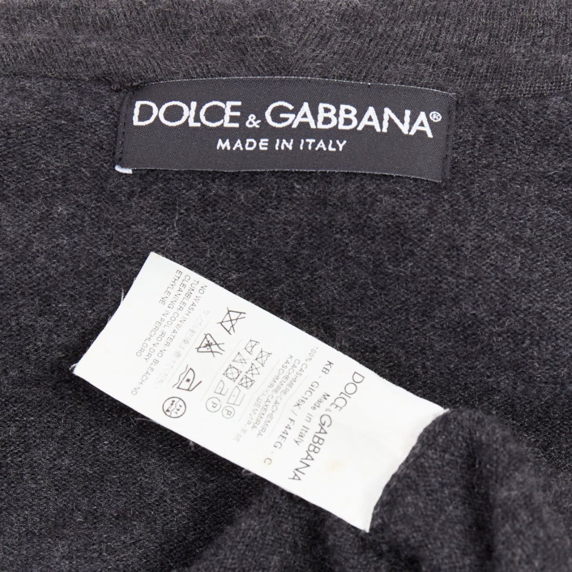 Dolce & Gabbana DOLCE GABBANA 100% cashmere grey silver logo zip hoodie IT48 M Size US M / EU 48-50 / 2 - 9 Thumbnail