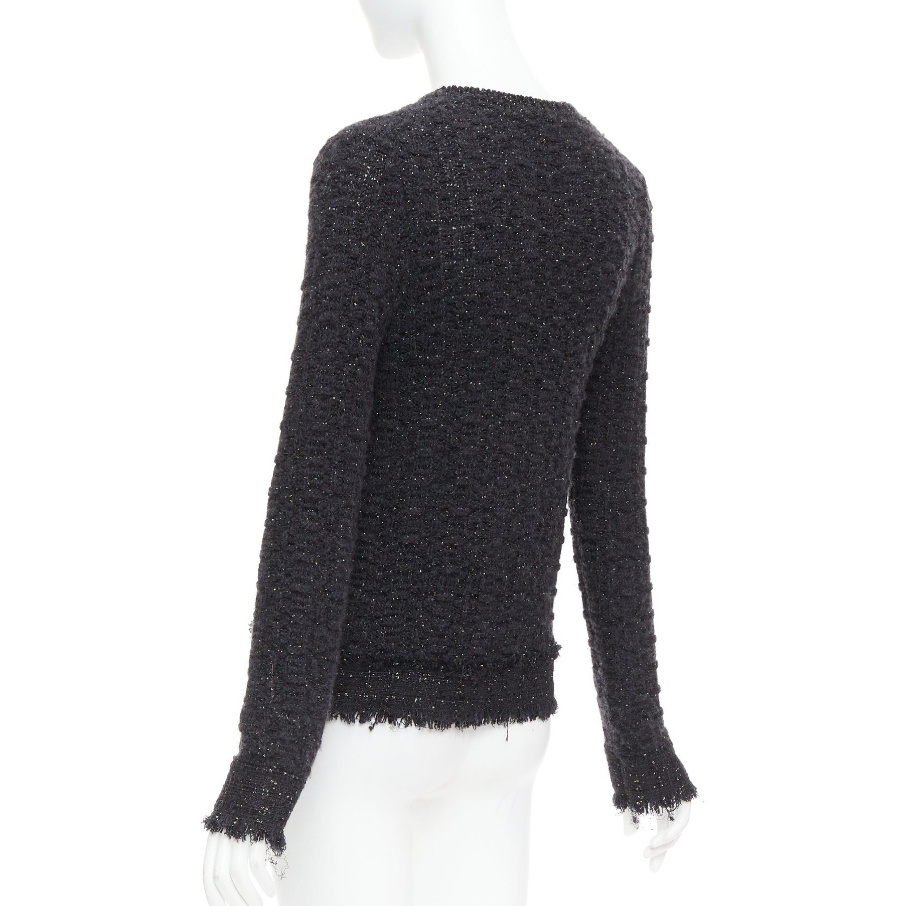 Chanel CHANEL 05A black metallic tweed silver CC logo cardigan jacket FR38 M Size M / US 6-8 / IT 42-44 - 7 Thumbnail