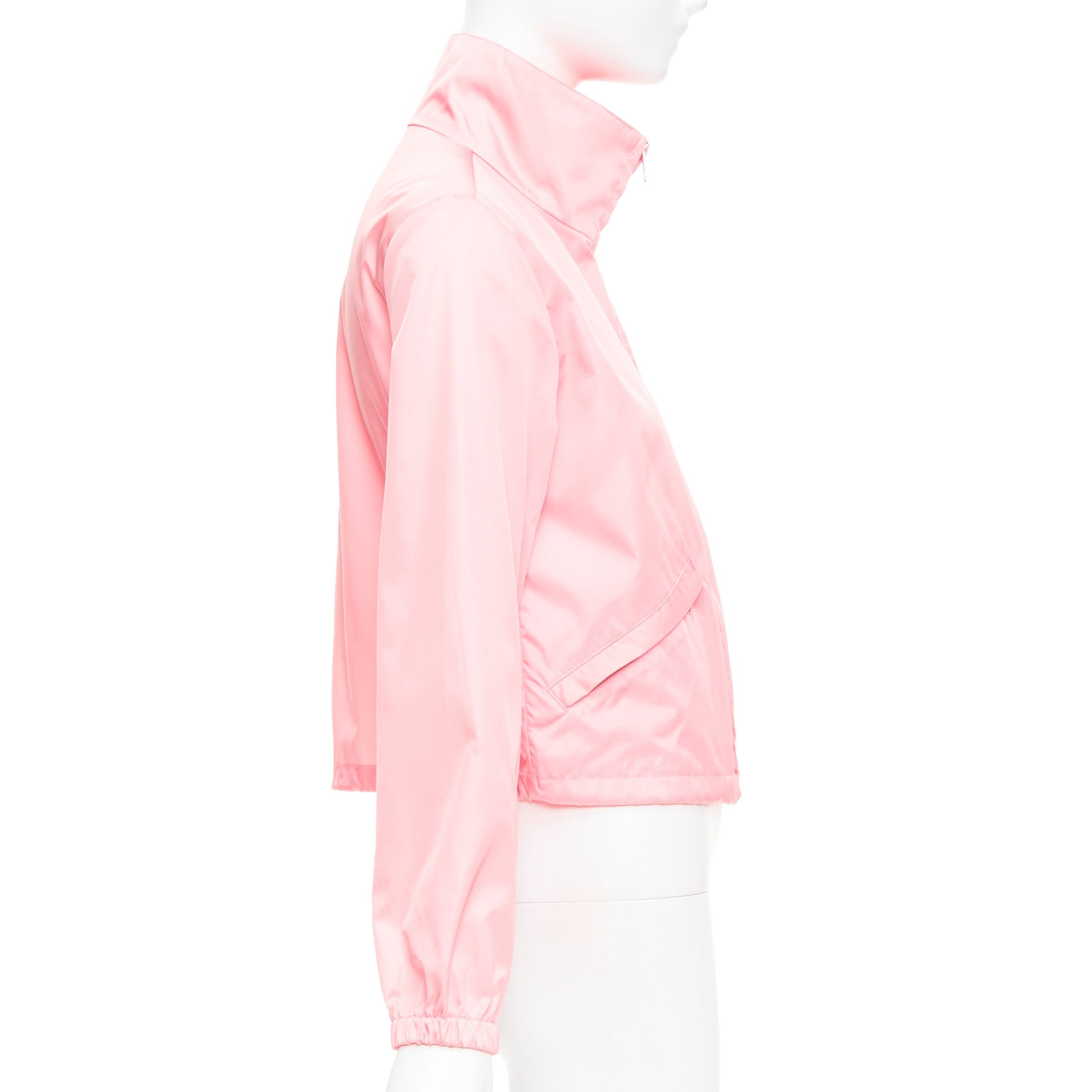 Prada PRADA 2020 Re-Nylon pink nylon logo triangle pouch crop anorak IT38 XS Size XS / US 0-2 / IT 36-38 - 5 Thumbnail