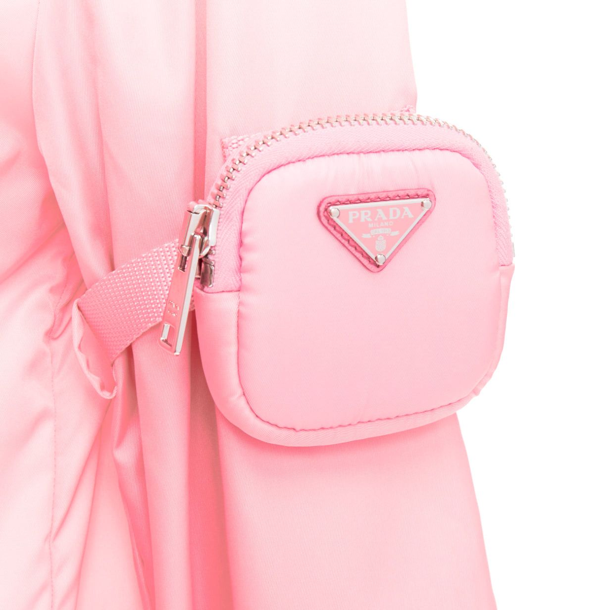 Prada PRADA 2020 Re-Nylon pink nylon logo triangle pouch crop anorak IT38 XS Size XS / US 0-2 / IT 36-38 - 2 Thumbnail