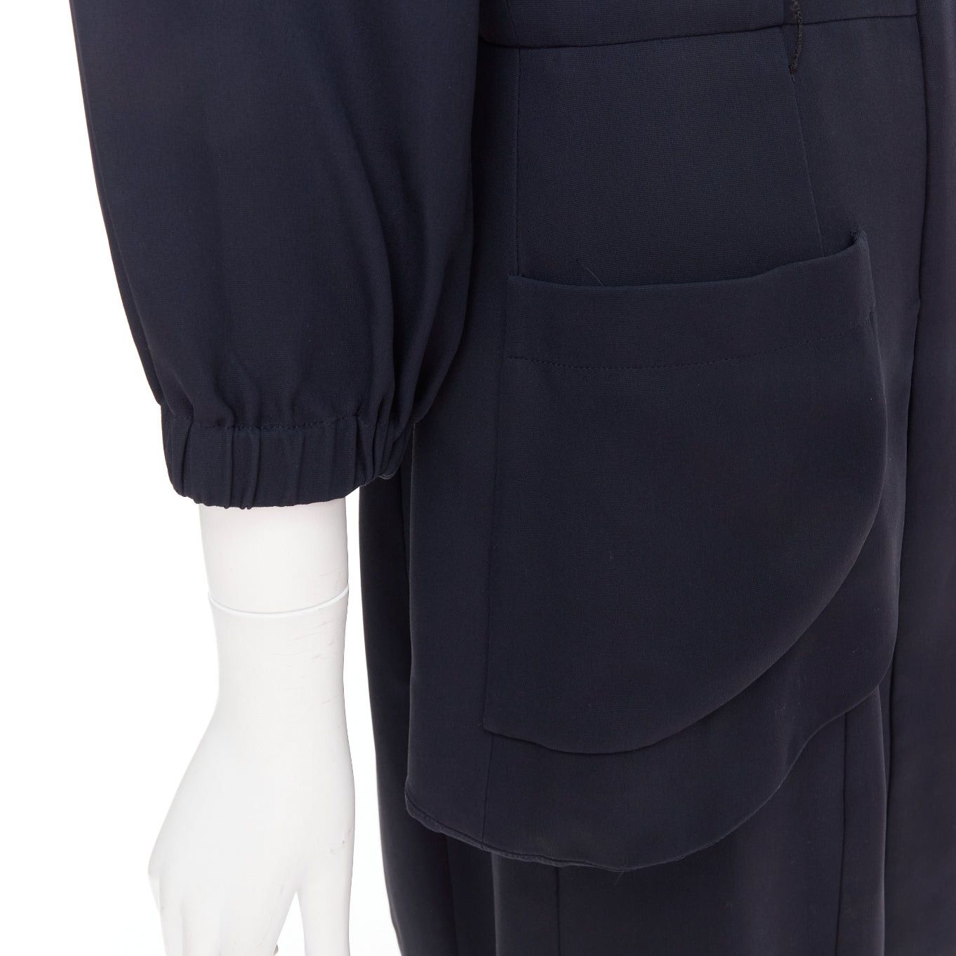 Chanel rare CHANEL 2015 Runway black silk white cotton collar trompe loeil dress FR36 S Size S / US 4 / IT 40 - 8 Thumbnail