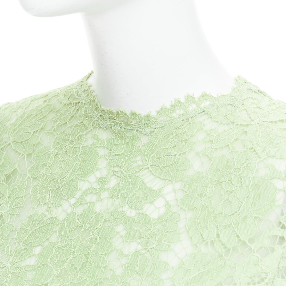 Valentino VALENTINO light green cotton blend lace bodice A line dress IT38 XS Size XS / US 0-2 / IT 36-38 - 7 Thumbnail