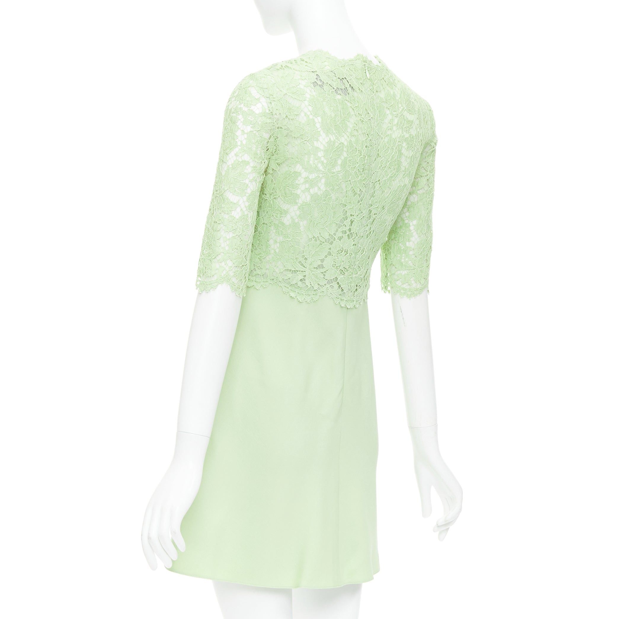 Valentino VALENTINO light green cotton blend lace bodice A line dress IT38 XS Size XS / US 0-2 / IT 36-38 - 6 Thumbnail