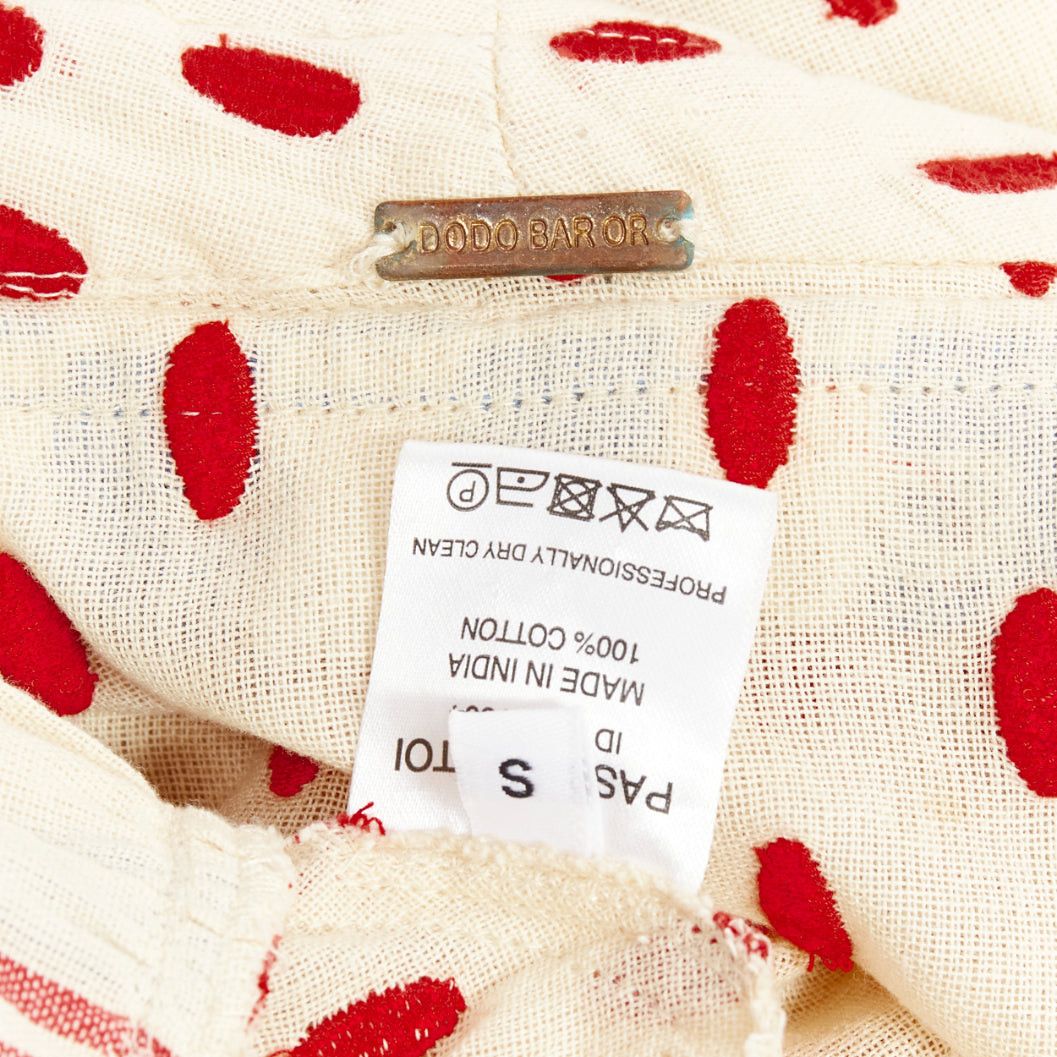 Dodo Bar Or DODO BAR OR Padma beige red blue knotted embroidery cotton gauze boho dress US0 XS Size S / US 4 / IT 40 - 8 Thumbnail