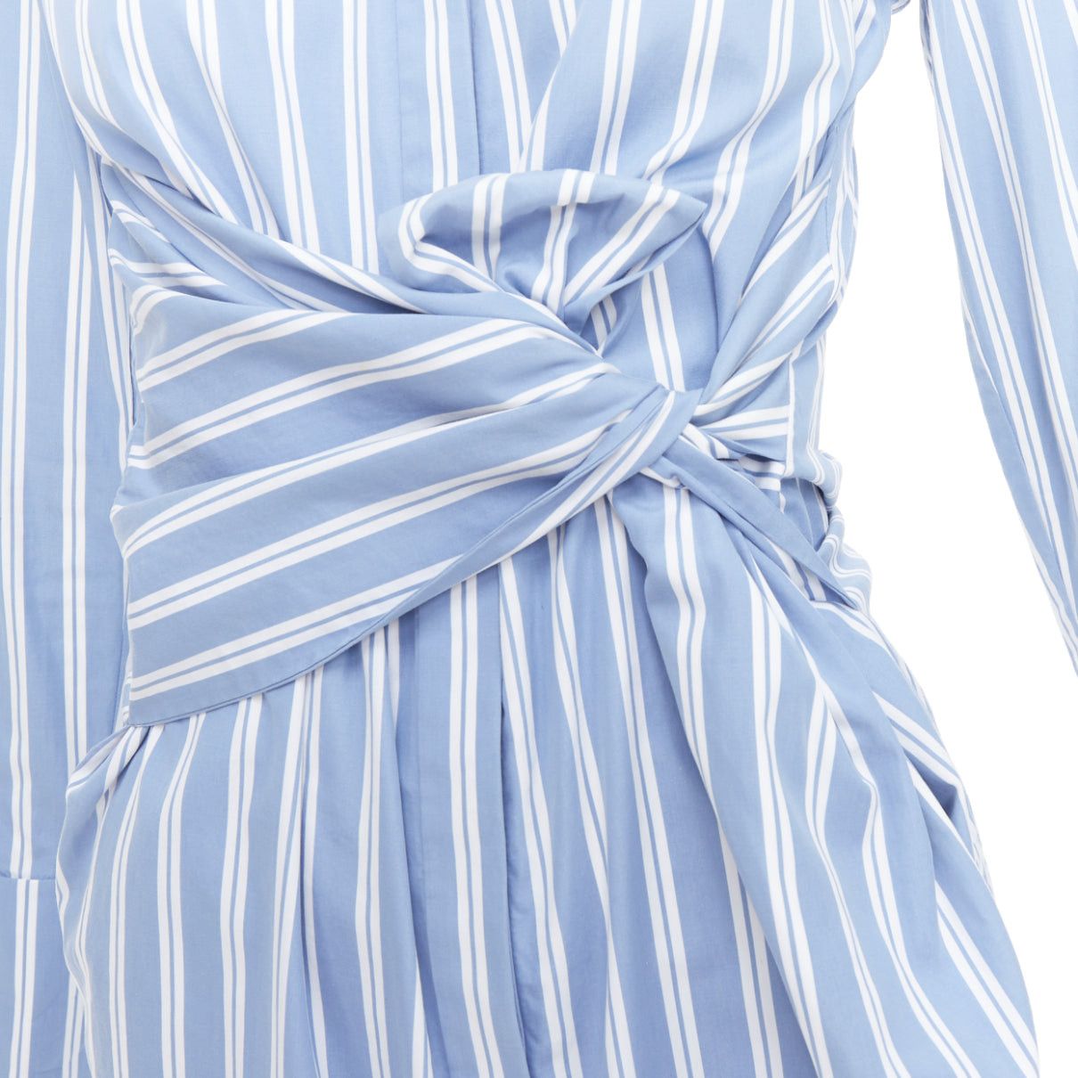 Victoria Beckham VVB VICTORIA BECKHAM blue white cotton striped tie shirt dress UK4 XXS Size XS / US 0-2 / IT 36-38 - 2 Thumbnail