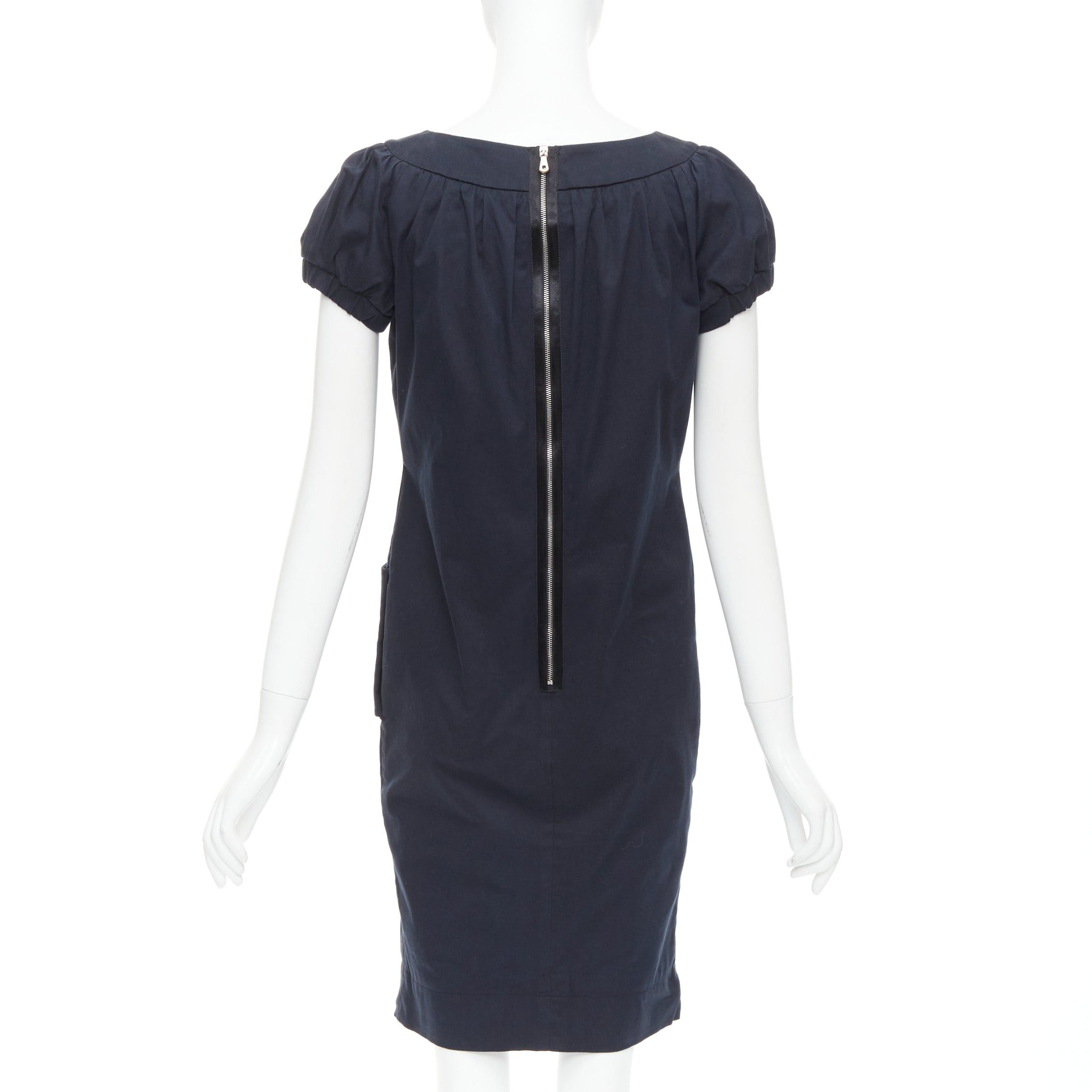 Dolce & Gabbana DOLCE GABBANA black cotton bateau puff sleeves sack dress IT40 S Size S / US 4 / IT 40 - 5 Thumbnail