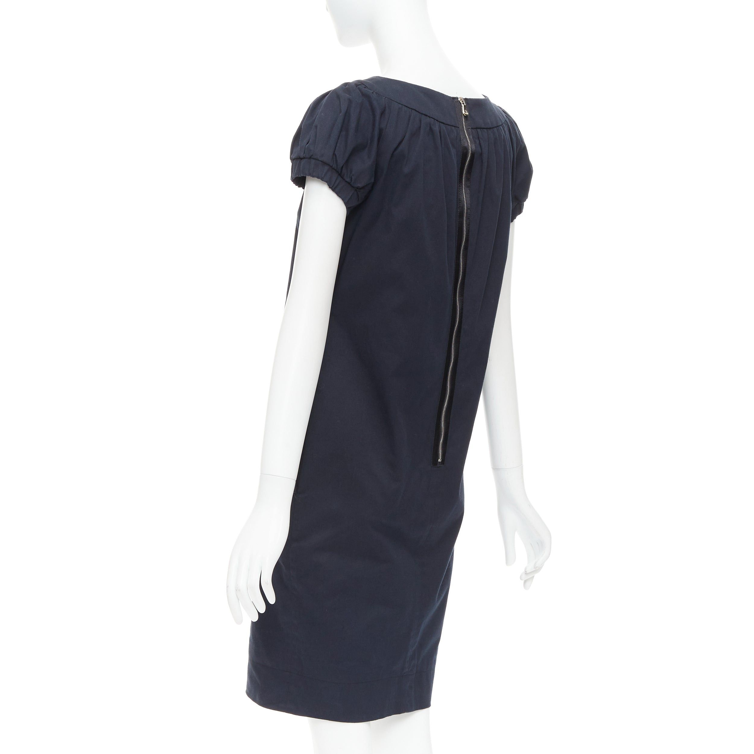 Dolce & Gabbana DOLCE GABBANA black cotton bateau puff sleeves sack dress IT40 S Size S / US 4 / IT 40 - 6 Thumbnail