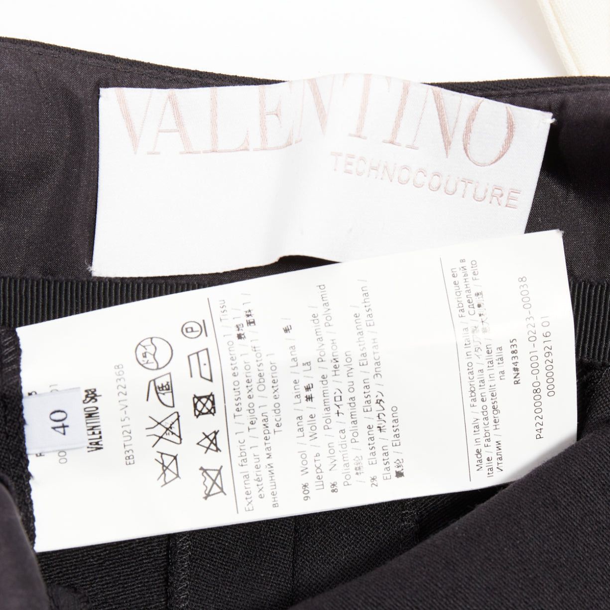 Valentino VALENTINO black cream wool blend bow black strapless jumpsuit IT40 S Size 27" / US 4 / IT 40 - 8 Thumbnail