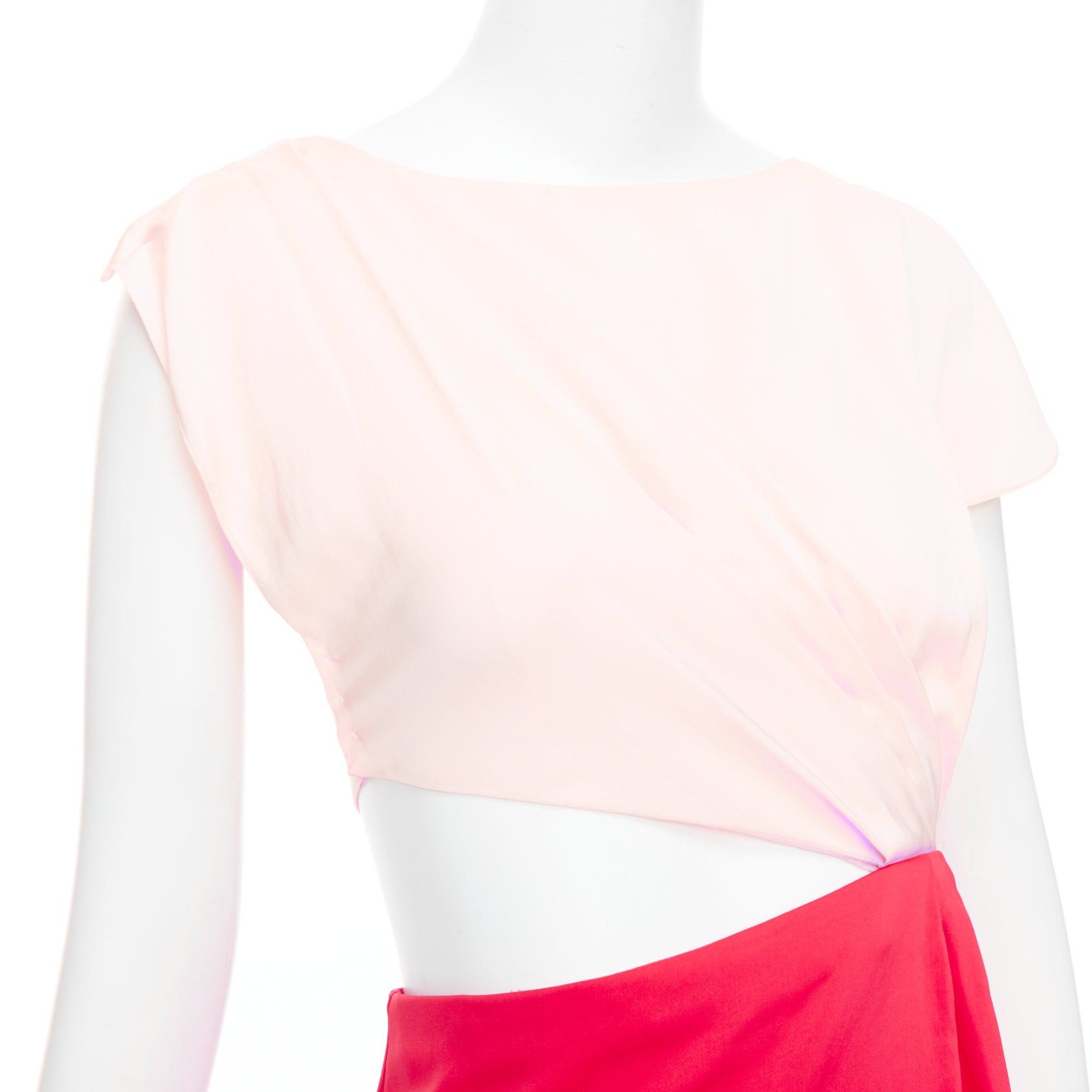 Other VIONNET pink red silk blend bias cut draped asymmetric cut out dress IT38 XS Size M / US 6-8 / IT 42-44 - 2 Thumbnail