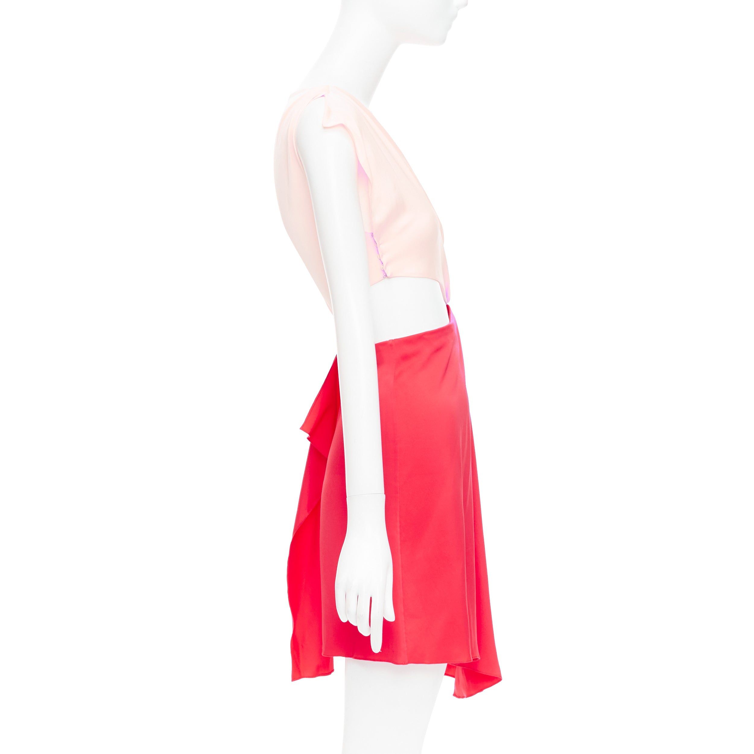 Other VIONNET pink red silk blend bias cut draped asymmetric cut out dress IT38 XS Size M / US 6-8 / IT 42-44 - 4 Thumbnail