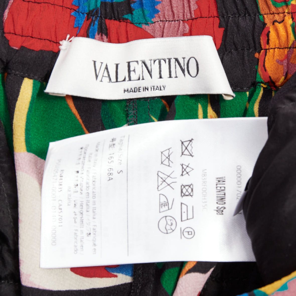 Valentino VALENTINO Hawaiian Couure 100% silk crepe parrot floral print high shorts S Size 27" / US 4 / IT 40 - 8 Thumbnail