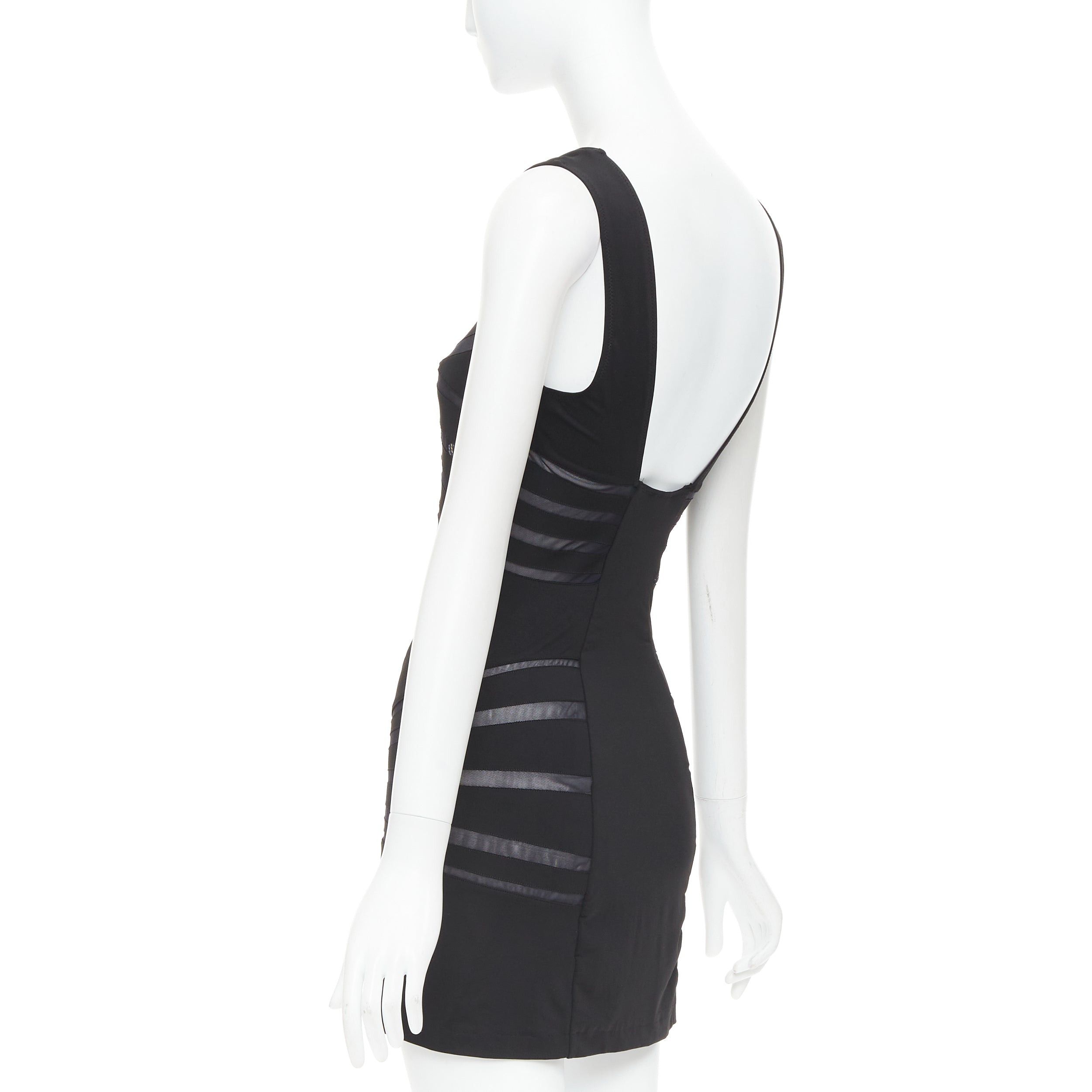 La Perla LA PERLA Dune black body contour sheer panels fitted mini dress IT40 S Size S / US 4 / IT 40 - 6 Thumbnail
