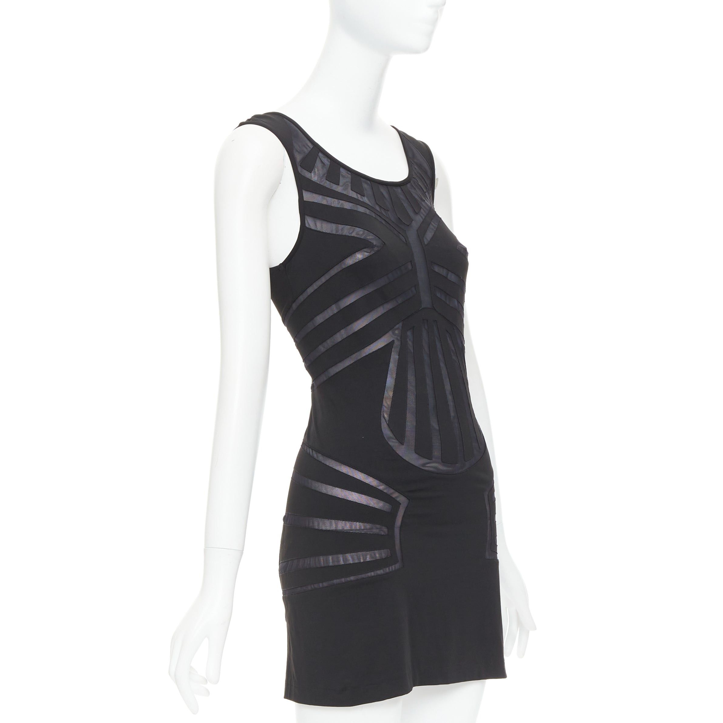 La Perla LA PERLA Dune black body contour sheer panels fitted mini dress IT40 S Size S / US 4 / IT 40 - 3 Thumbnail