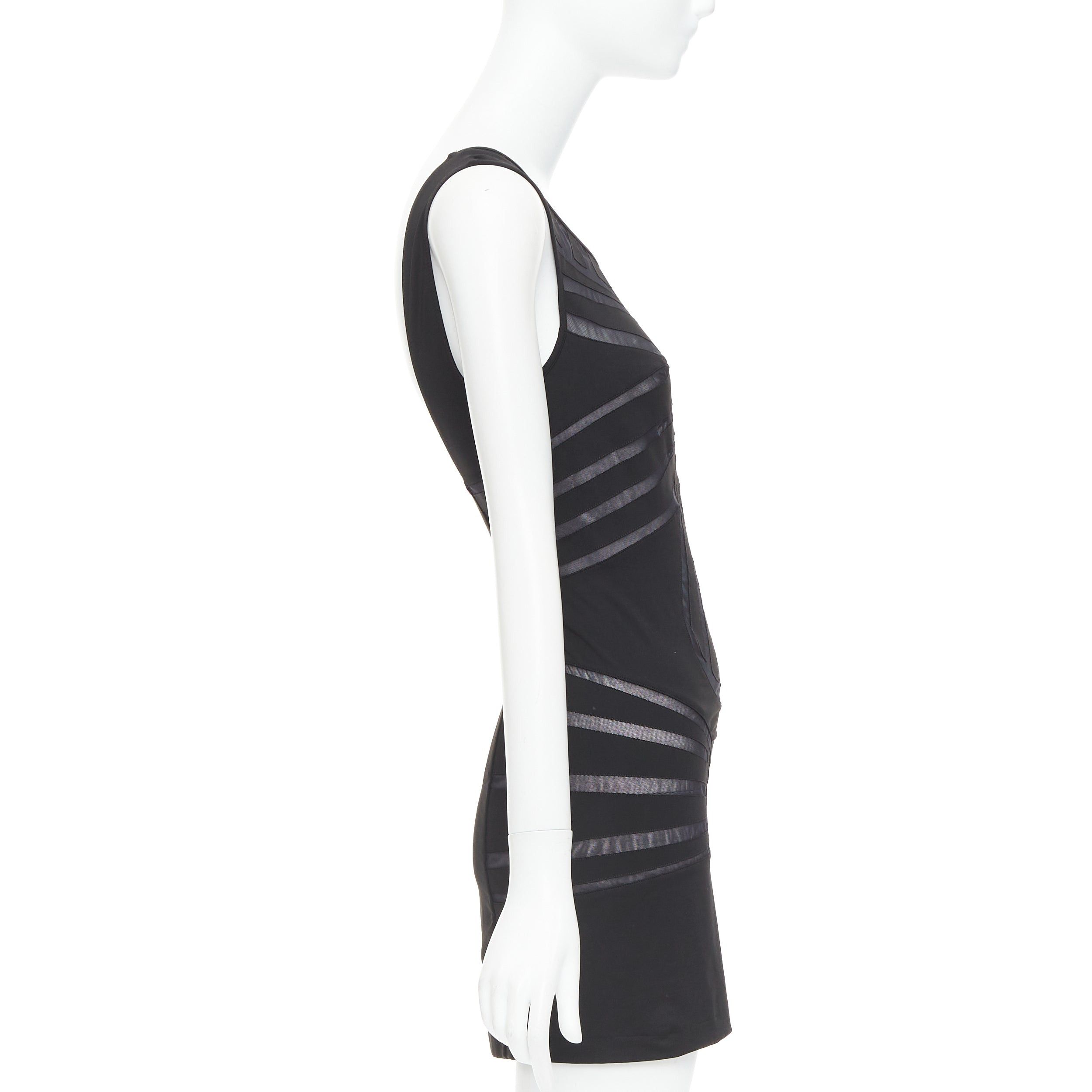 La Perla LA PERLA Dune black body contour sheer panels fitted mini dress IT40 S Size S / US 4 / IT 40 - 4 Thumbnail