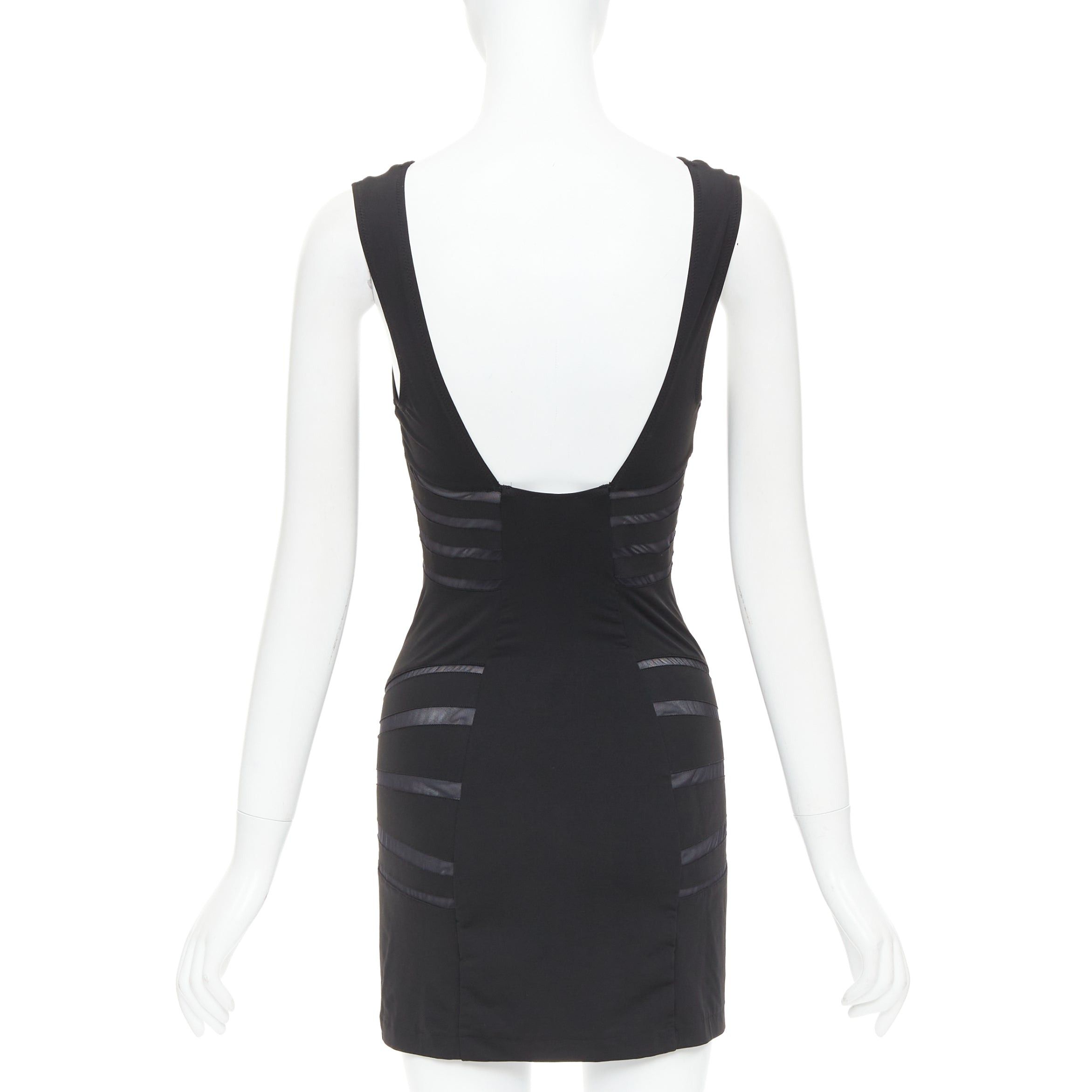 La Perla LA PERLA Dune black body contour sheer panels fitted mini dress IT40 S Size S / US 4 / IT 40 - 5 Thumbnail