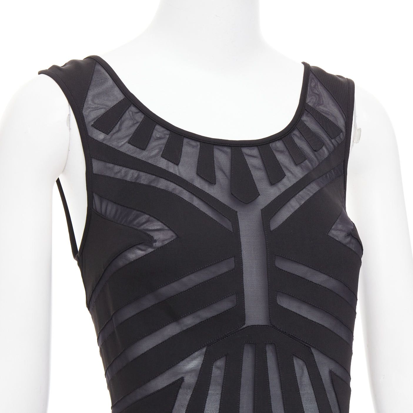 La Perla LA PERLA Dune black body contour sheer panels fitted mini dress IT40 S Size S / US 4 / IT 40 - 2 Thumbnail