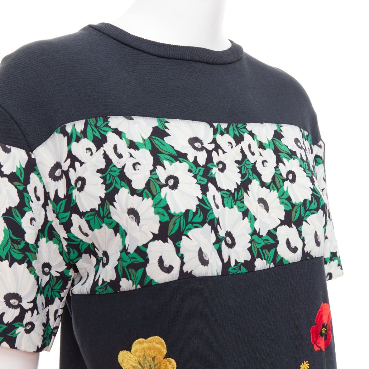 Stella McCartney STELLA MCCARTNEY 2015 black cotton poppy daisy embroidery sweater IT38 XS Size XS / US 0-2 / IT 36-38 - 7 Thumbnail