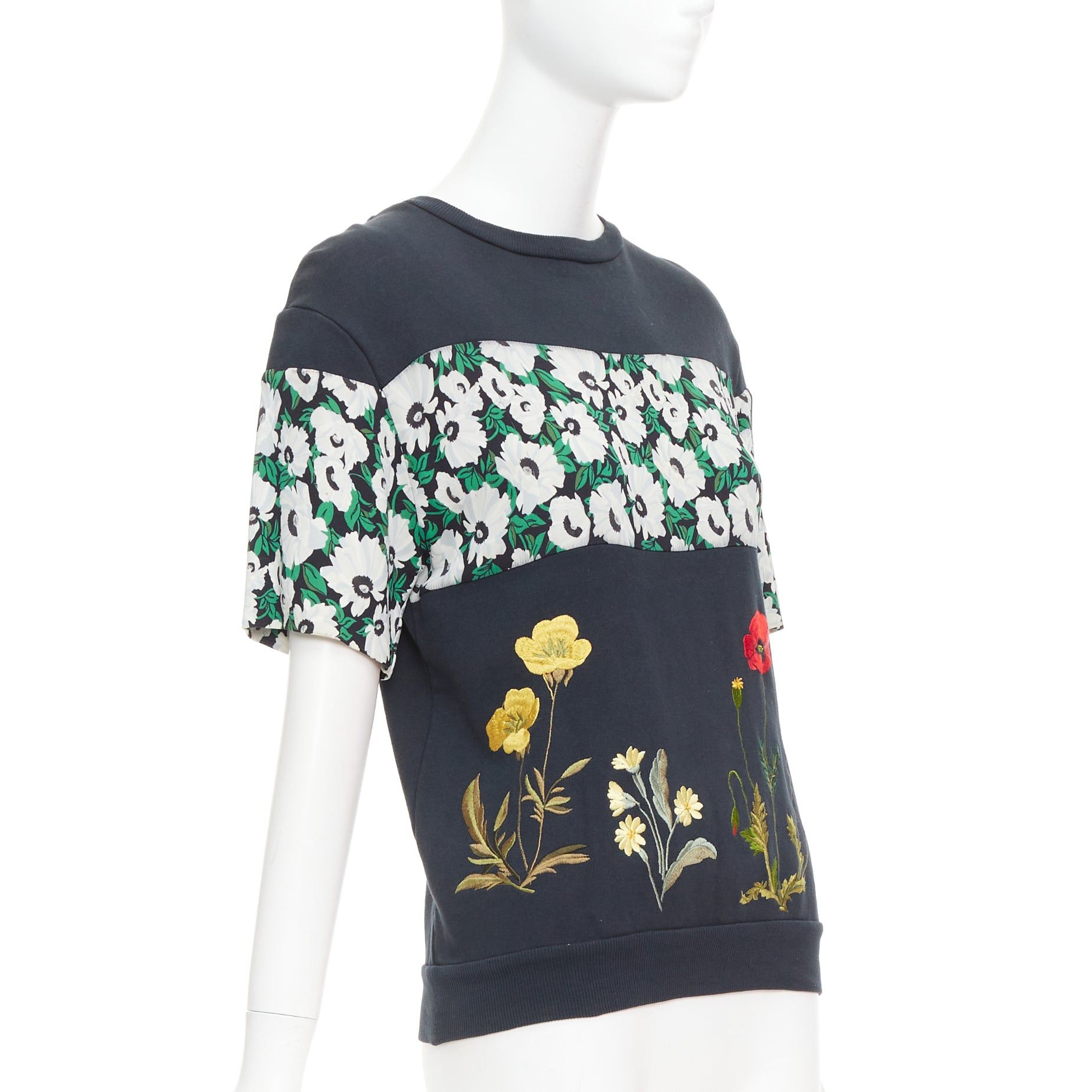 Stella McCartney STELLA MCCARTNEY 2015 black cotton poppy daisy embroidery sweater IT38 XS Size XS / US 0-2 / IT 36-38 - 3 Thumbnail
