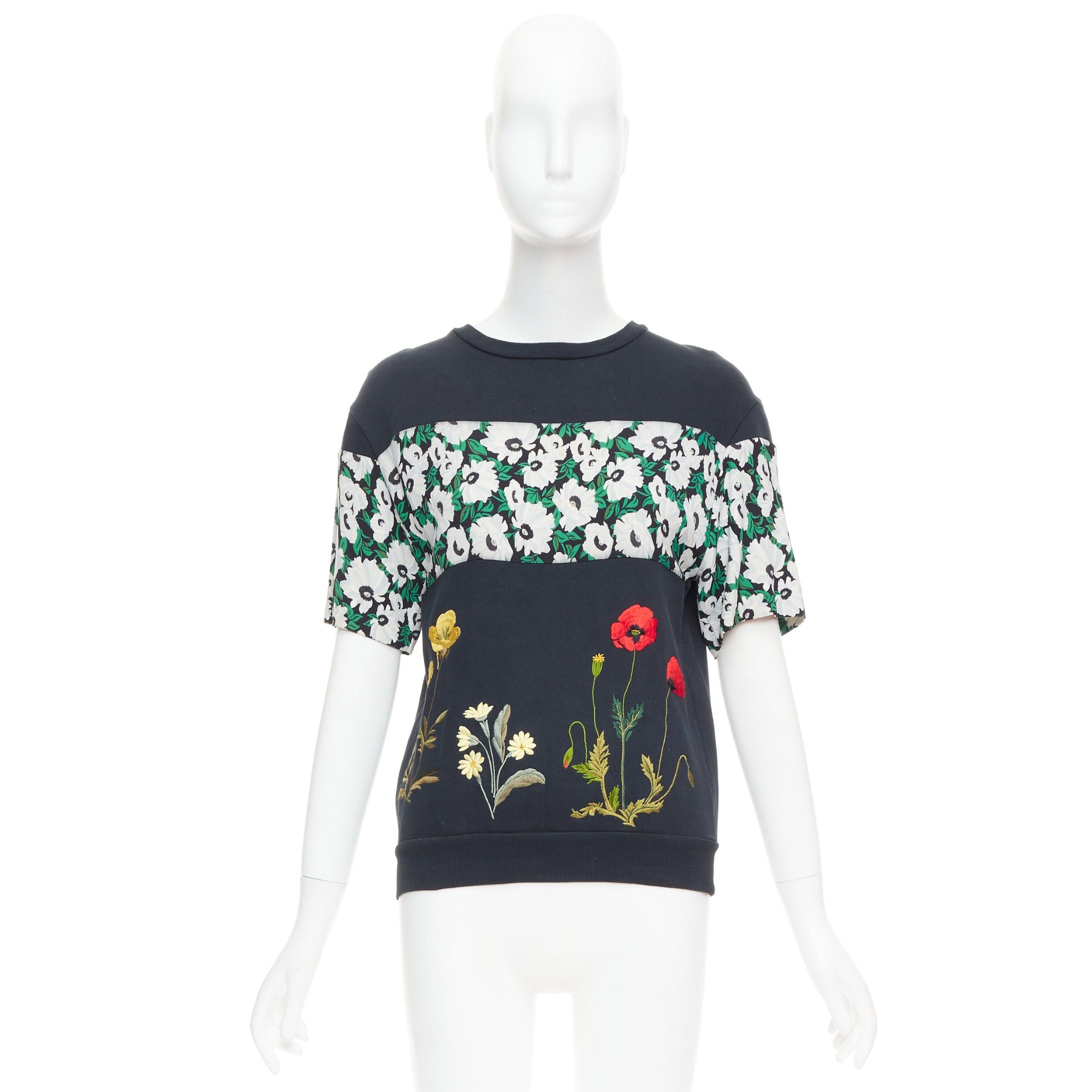 Stella McCartney STELLA MCCARTNEY 2015 black cotton poppy daisy embroidery sweater IT38 XS Size XS / US 0-2 / IT 36-38 - 9 Thumbnail