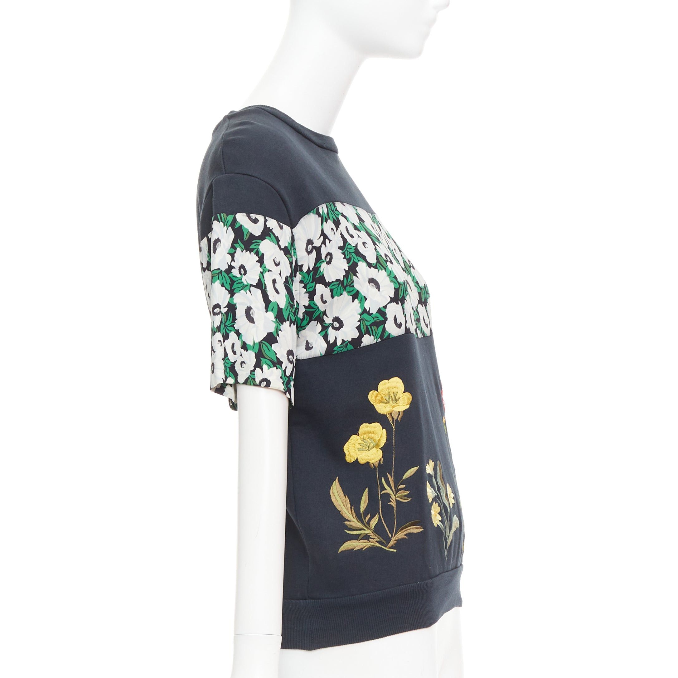 Stella McCartney STELLA MCCARTNEY 2015 black cotton poppy daisy embroidery sweater IT38 XS Size XS / US 0-2 / IT 36-38 - 4 Thumbnail